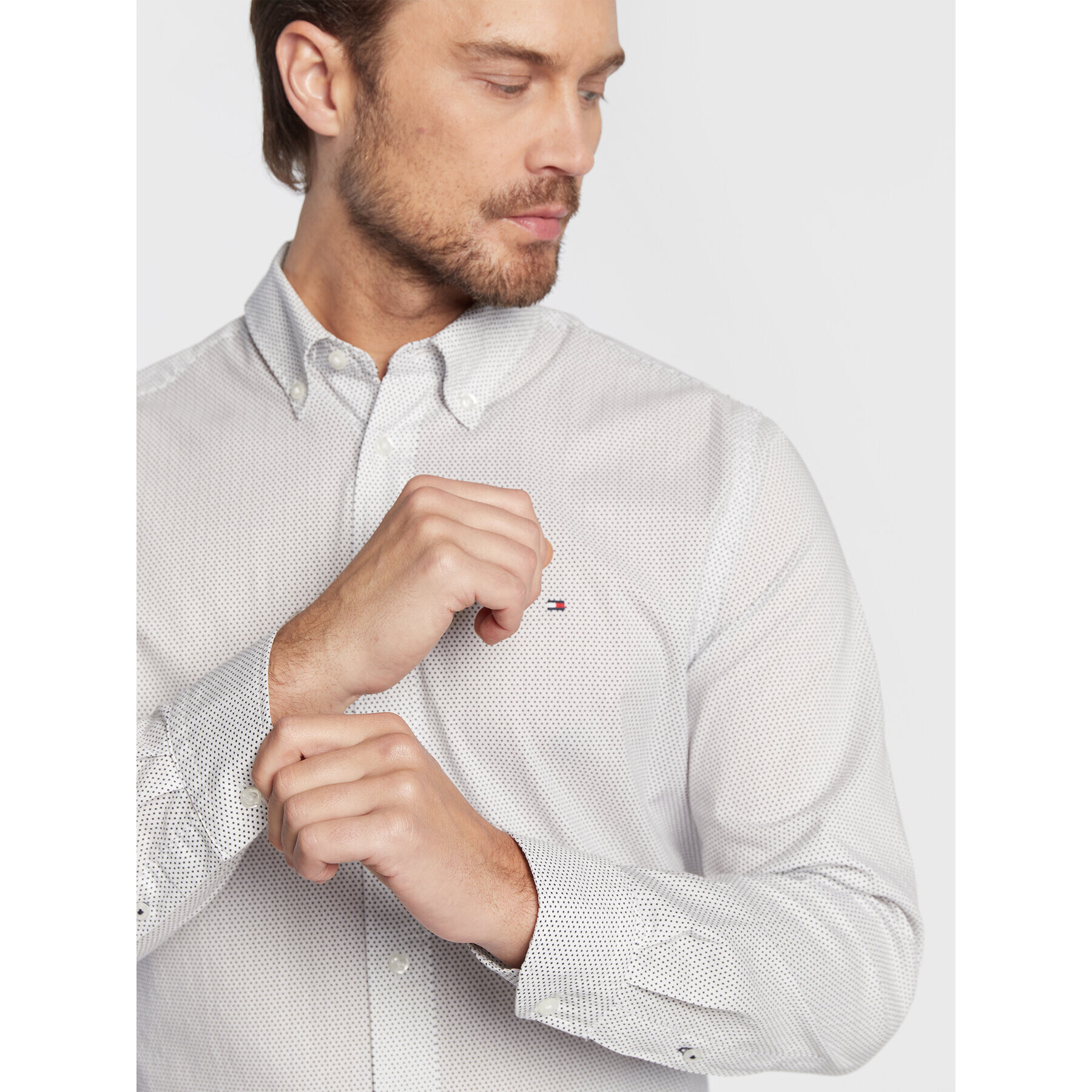 Tommy Hilfiger Риза Mini Geo MW0MW25036 Бял Regular Fit - Pepit.bg