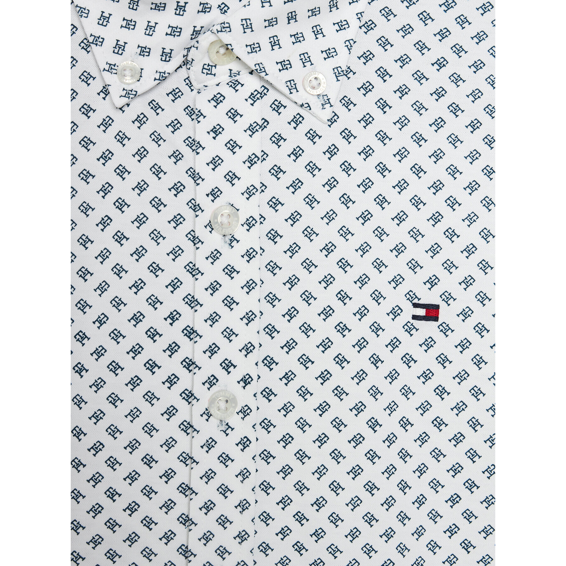 Tommy Hilfiger Риза Mini Monogram Print Shirt L/S KB0KB08735 Бял Regular Fit - Pepit.bg