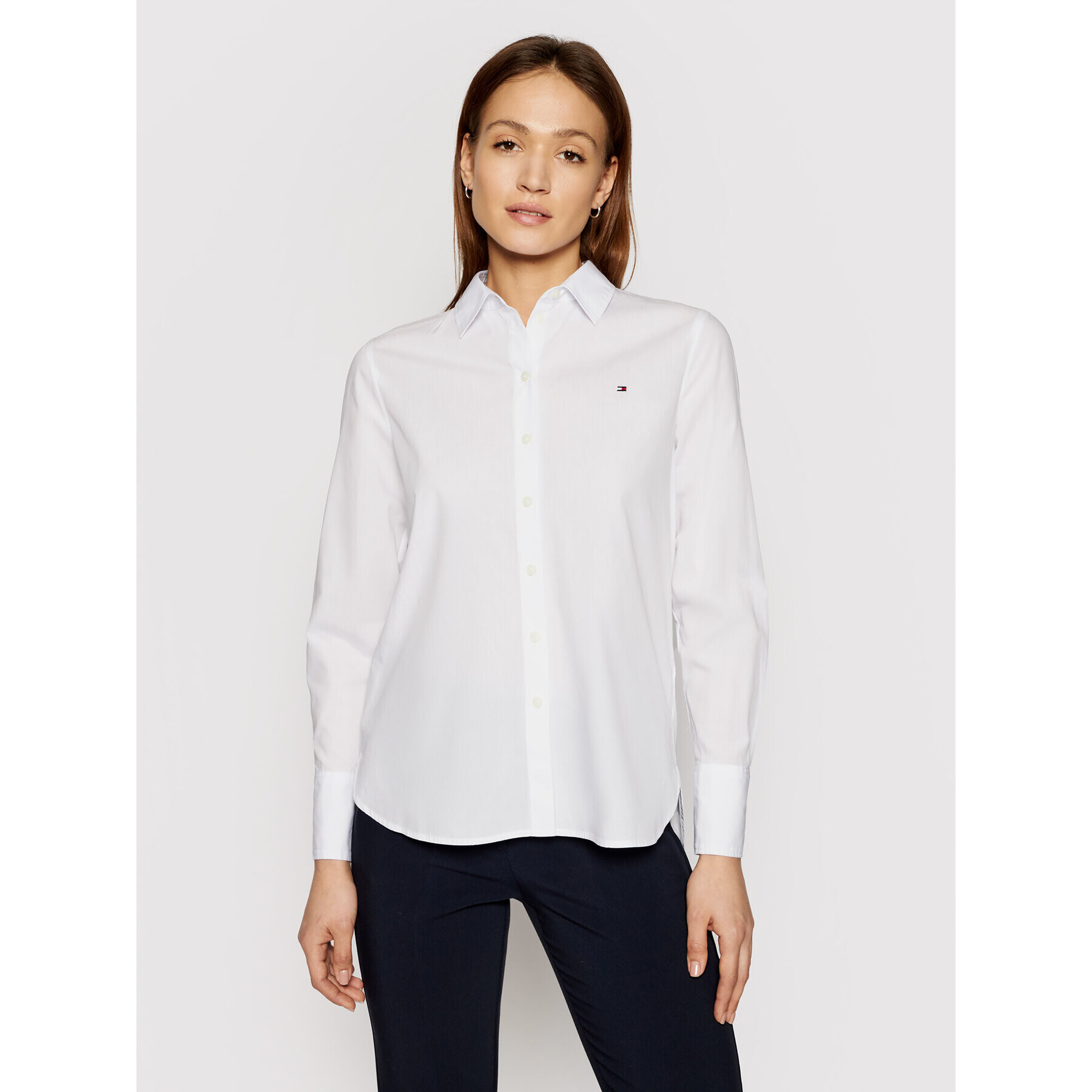 Tommy Hilfiger Риза Monica WW0WW30513 Бял Regular Fit - Pepit.bg