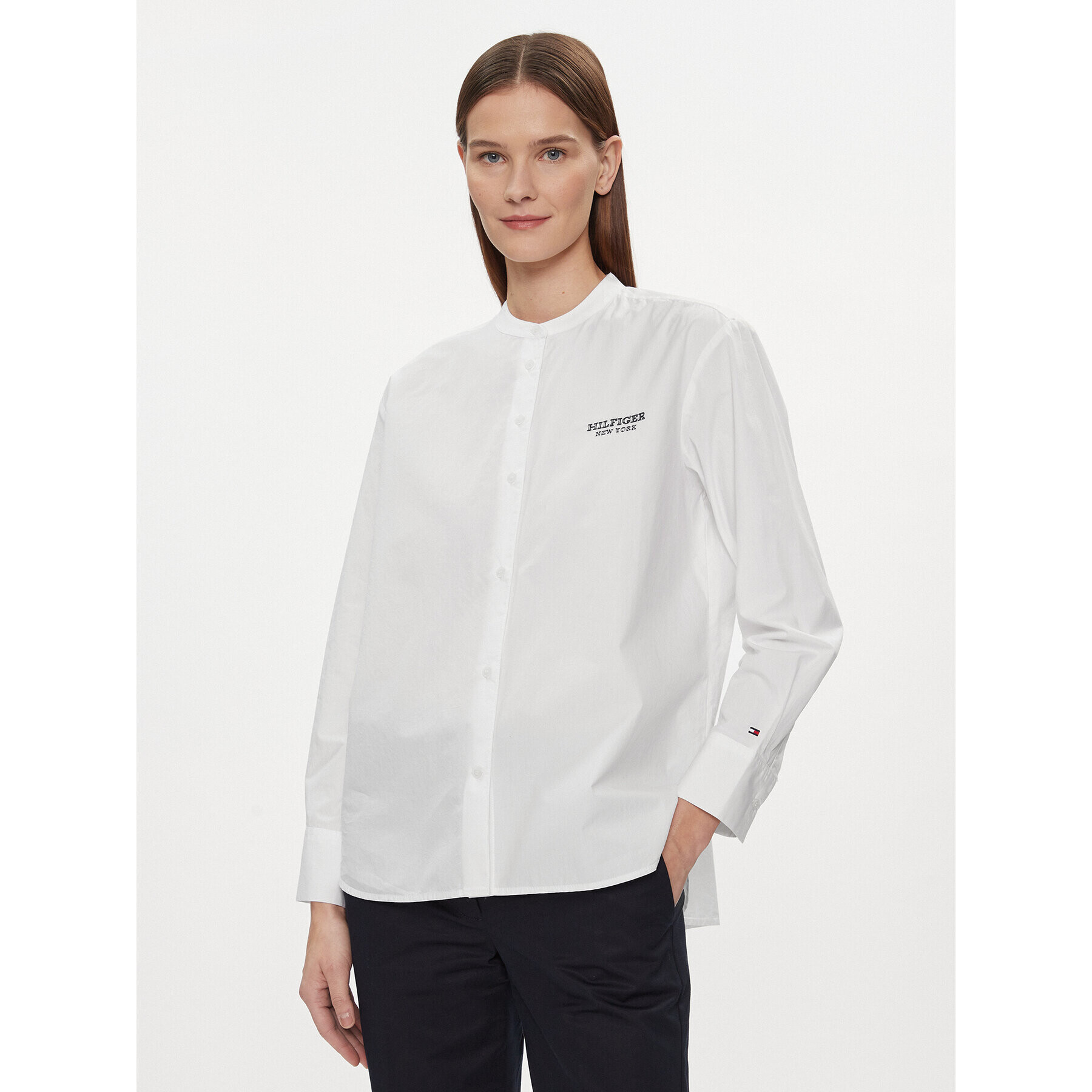 Tommy Hilfiger Риза Monotype WW0WW41150 Бял Relaxed Fit - Pepit.bg