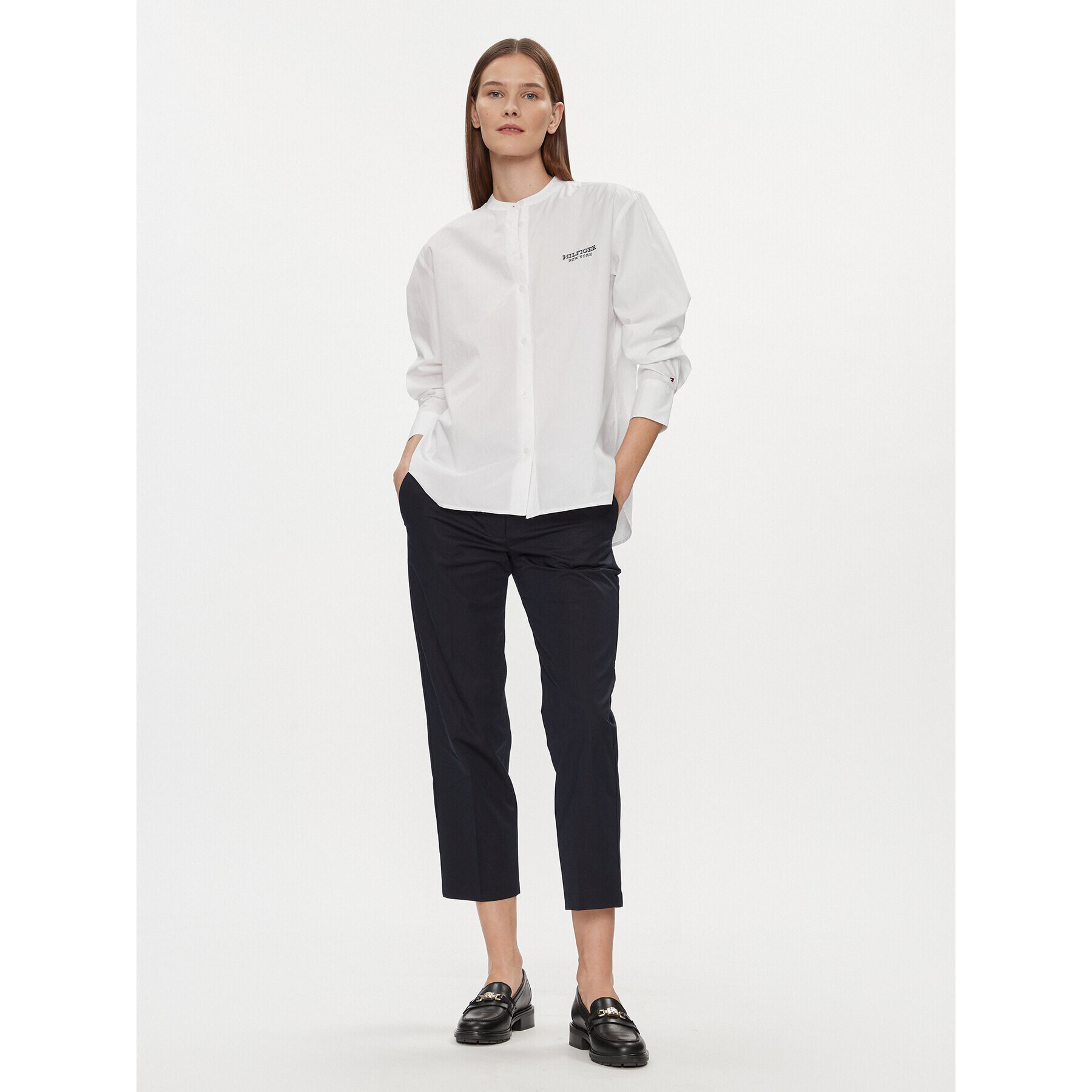 Tommy Hilfiger Риза Monotype WW0WW41150 Бял Relaxed Fit - Pepit.bg