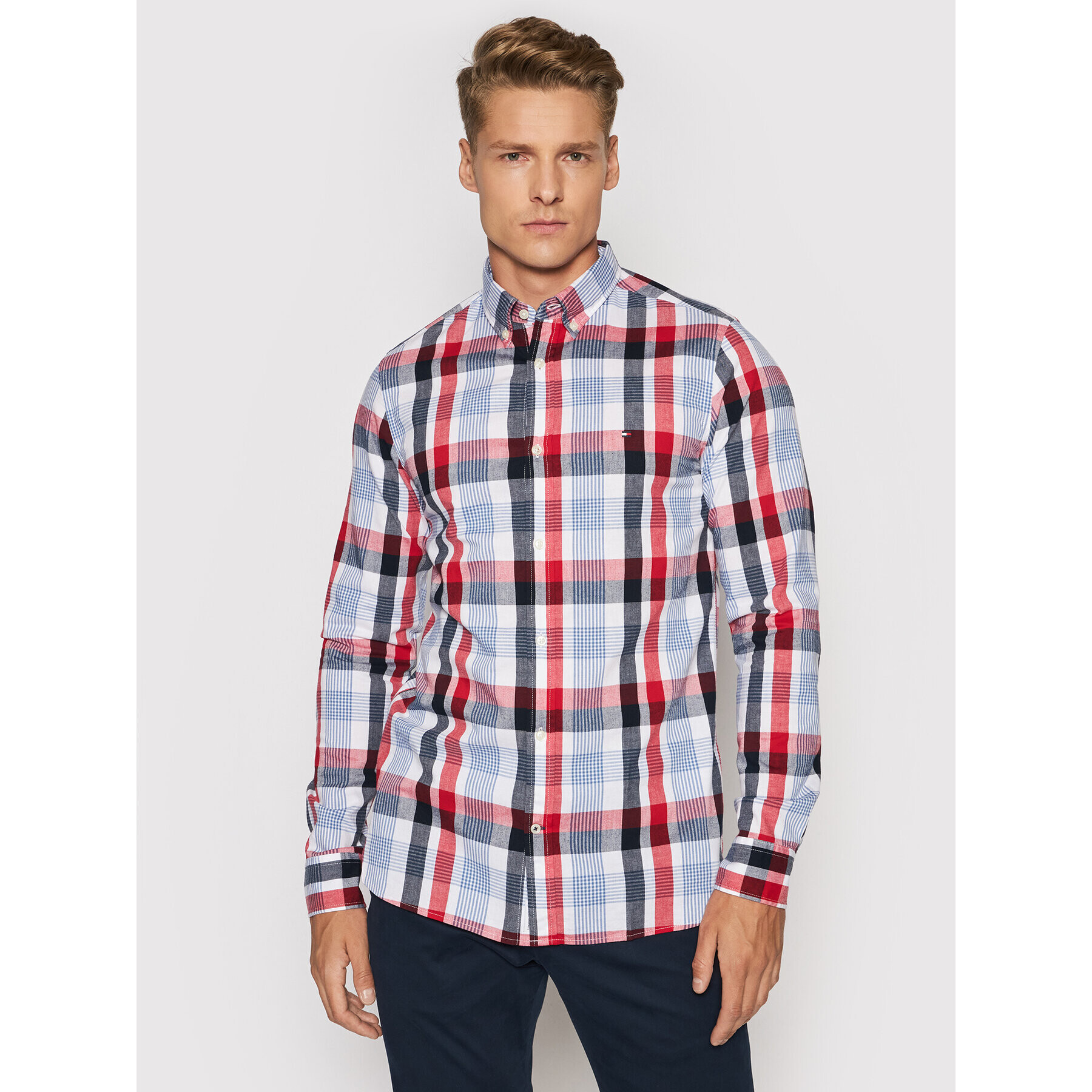 Tommy Hilfiger Риза Multi Check MW0MW19044 Цветен Slim Fit - Pepit.bg