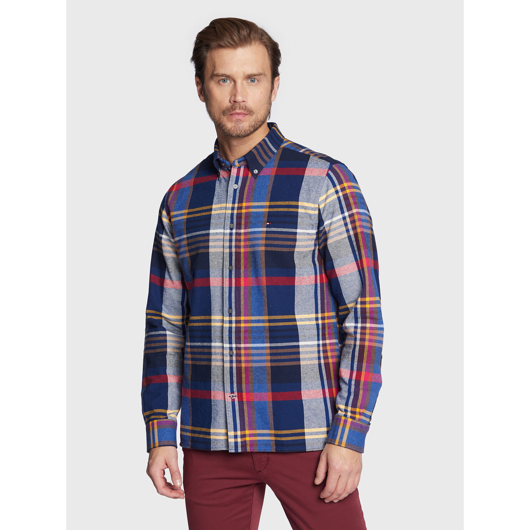 Tommy Hilfiger Риза Multi Check MW0MW28354 Цветен Regular Fit - Pepit.bg