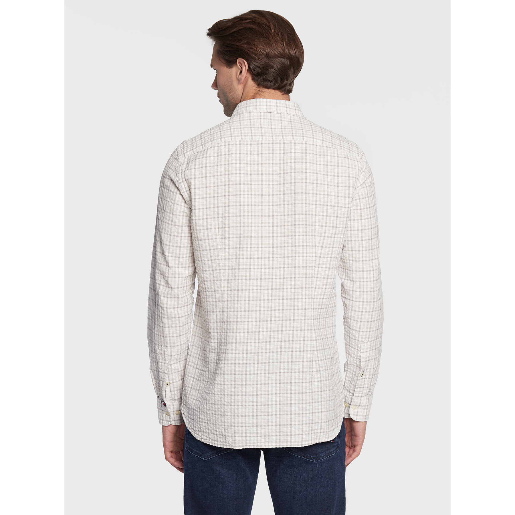 Tommy Hilfiger Риза Multi Gingham MW0MW28326 Бежов Slim Fit - Pepit.bg