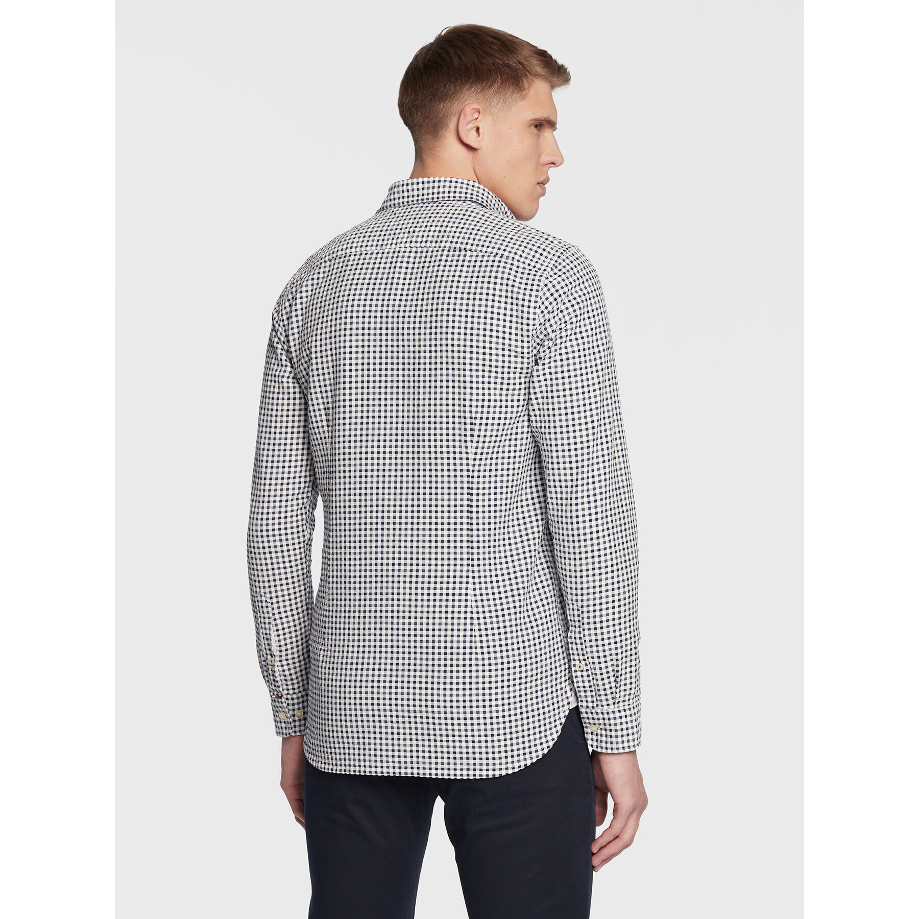 Tommy Hilfiger Риза Multi Gingham MW0MW28326 Бял Slim Fit - Pepit.bg