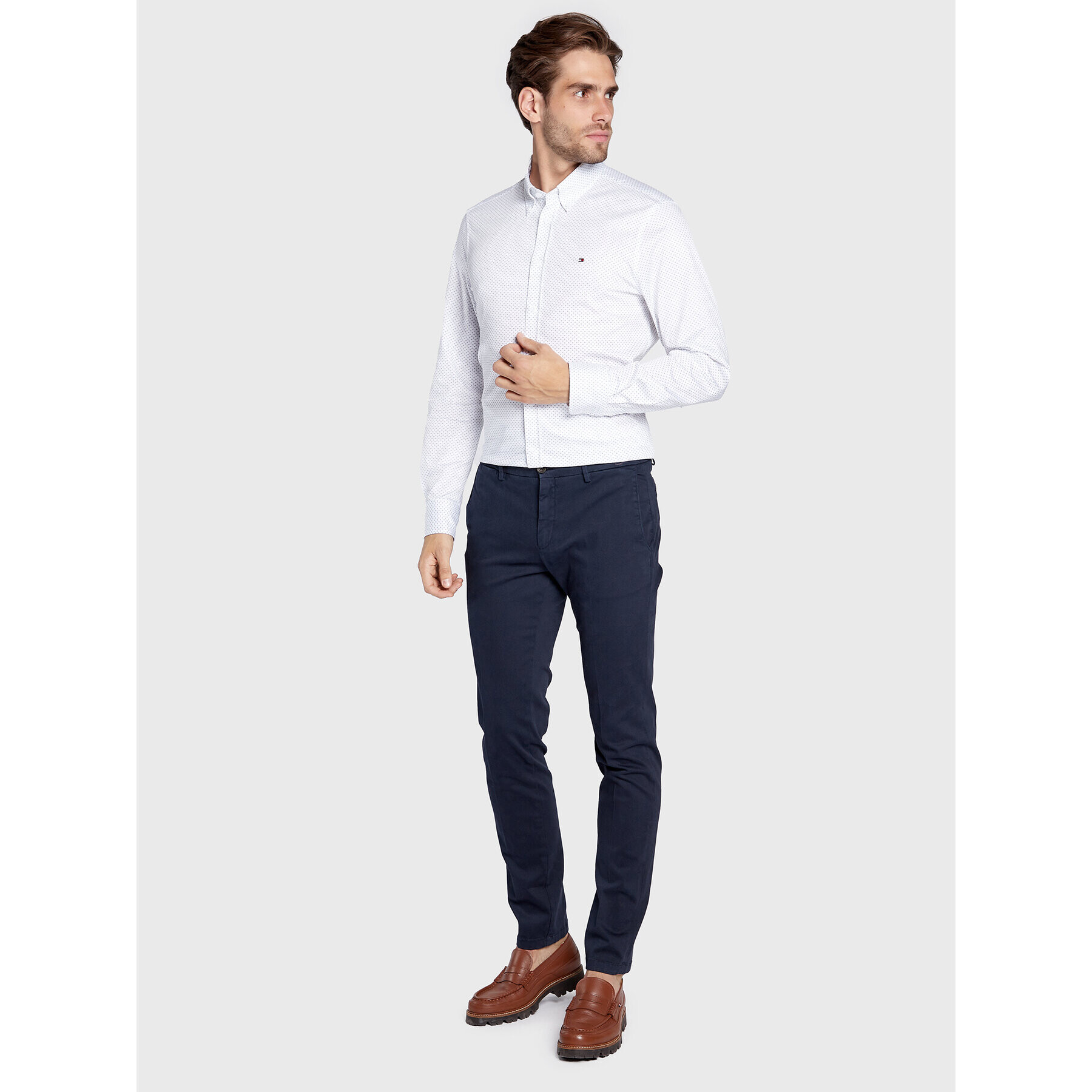 Tommy Hilfiger Риза MW0MW28500 Бял Slim Fit - Pepit.bg