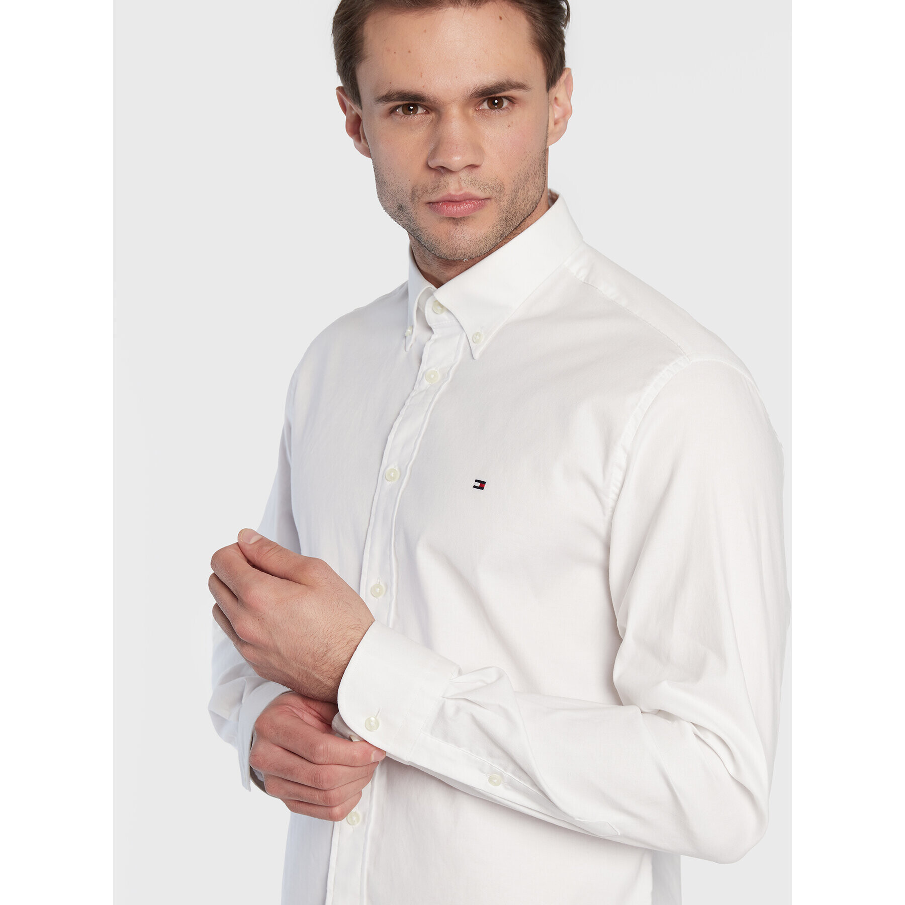 Tommy Hilfiger Риза MW0MW29969 Бял Regular Fit - Pepit.bg