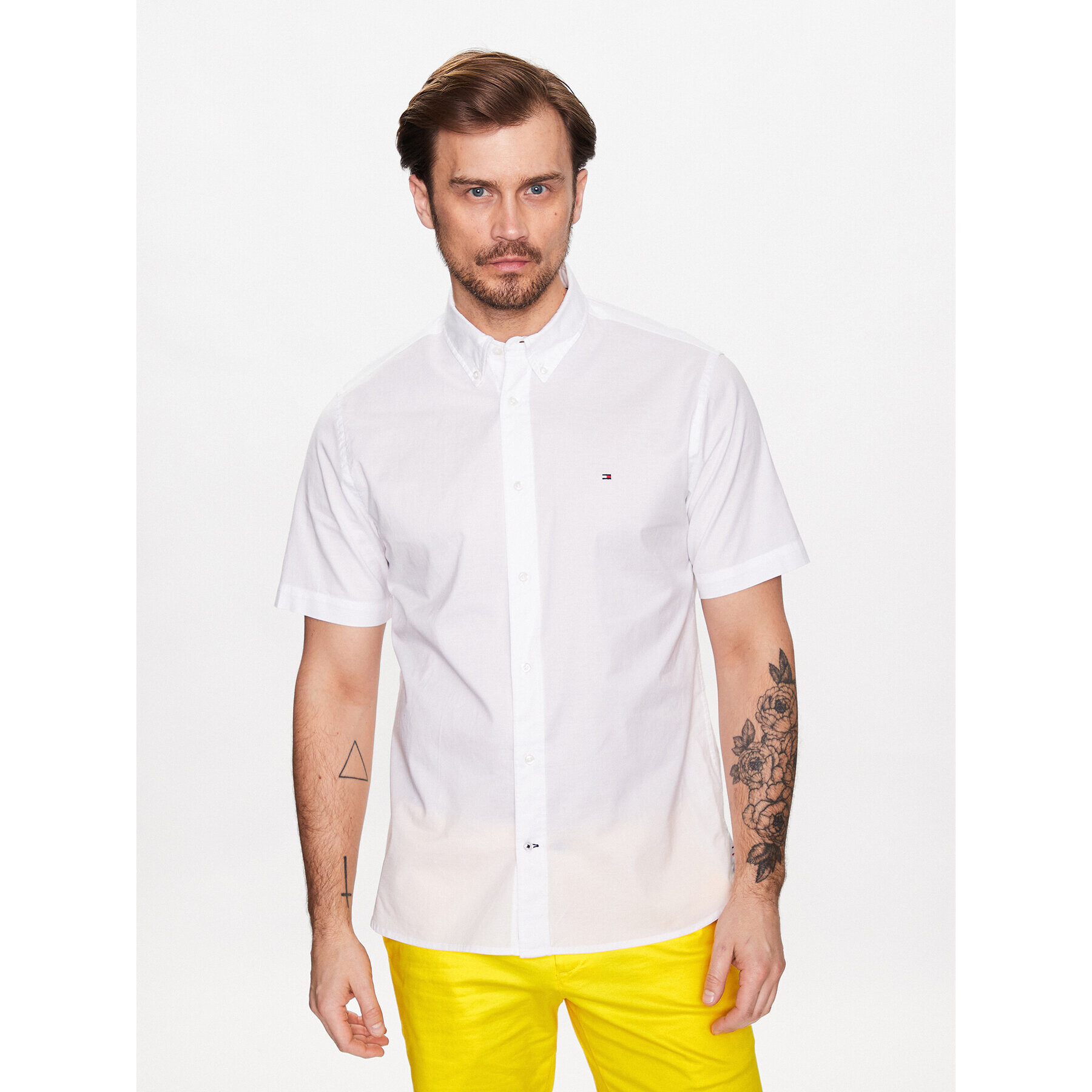 Tommy Hilfiger Риза MW0MW31382 Бял Regular Fit - Pepit.bg