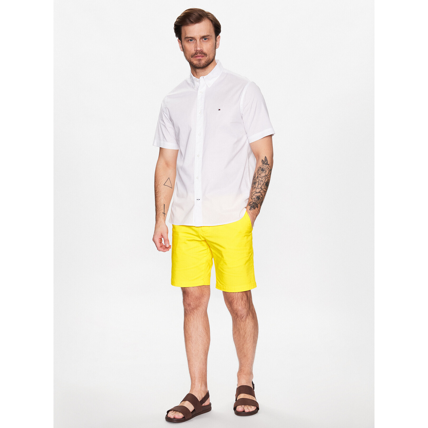 Tommy Hilfiger Риза MW0MW31382 Бял Regular Fit - Pepit.bg