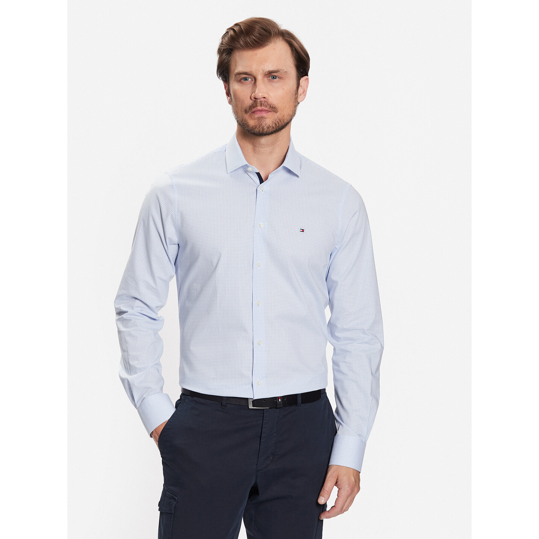Tommy Hilfiger Риза MW0MW31845 Син Slim Fit - Pepit.bg