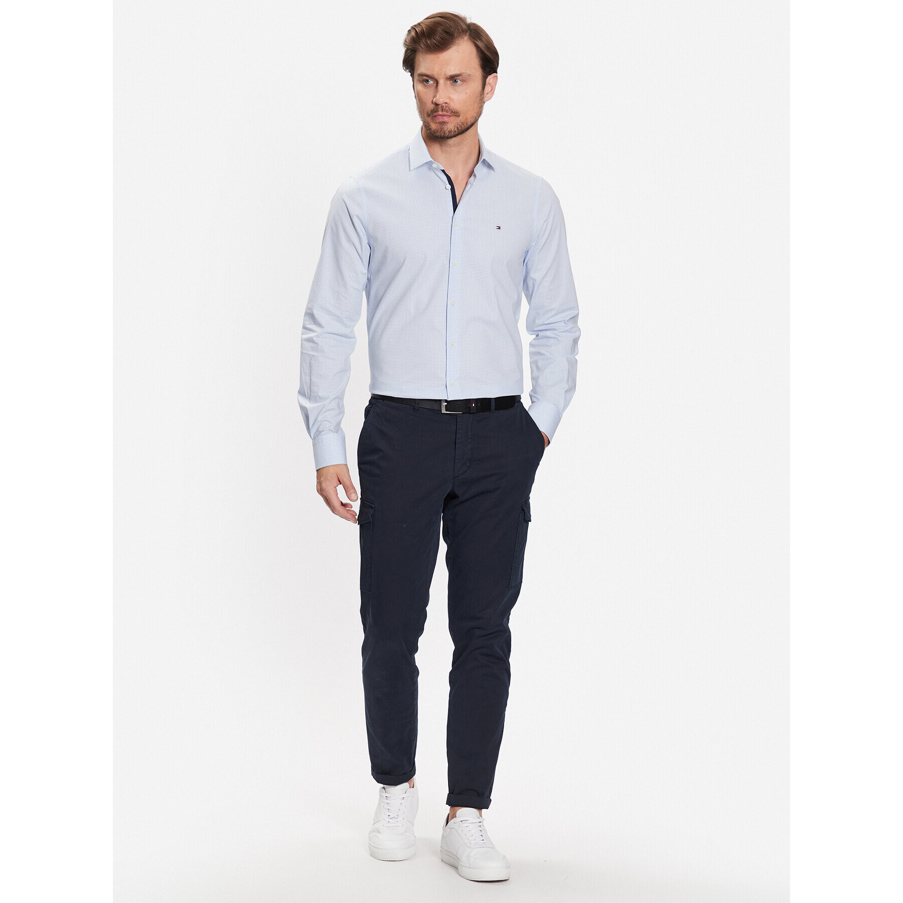 Tommy Hilfiger Риза MW0MW31845 Син Slim Fit - Pepit.bg