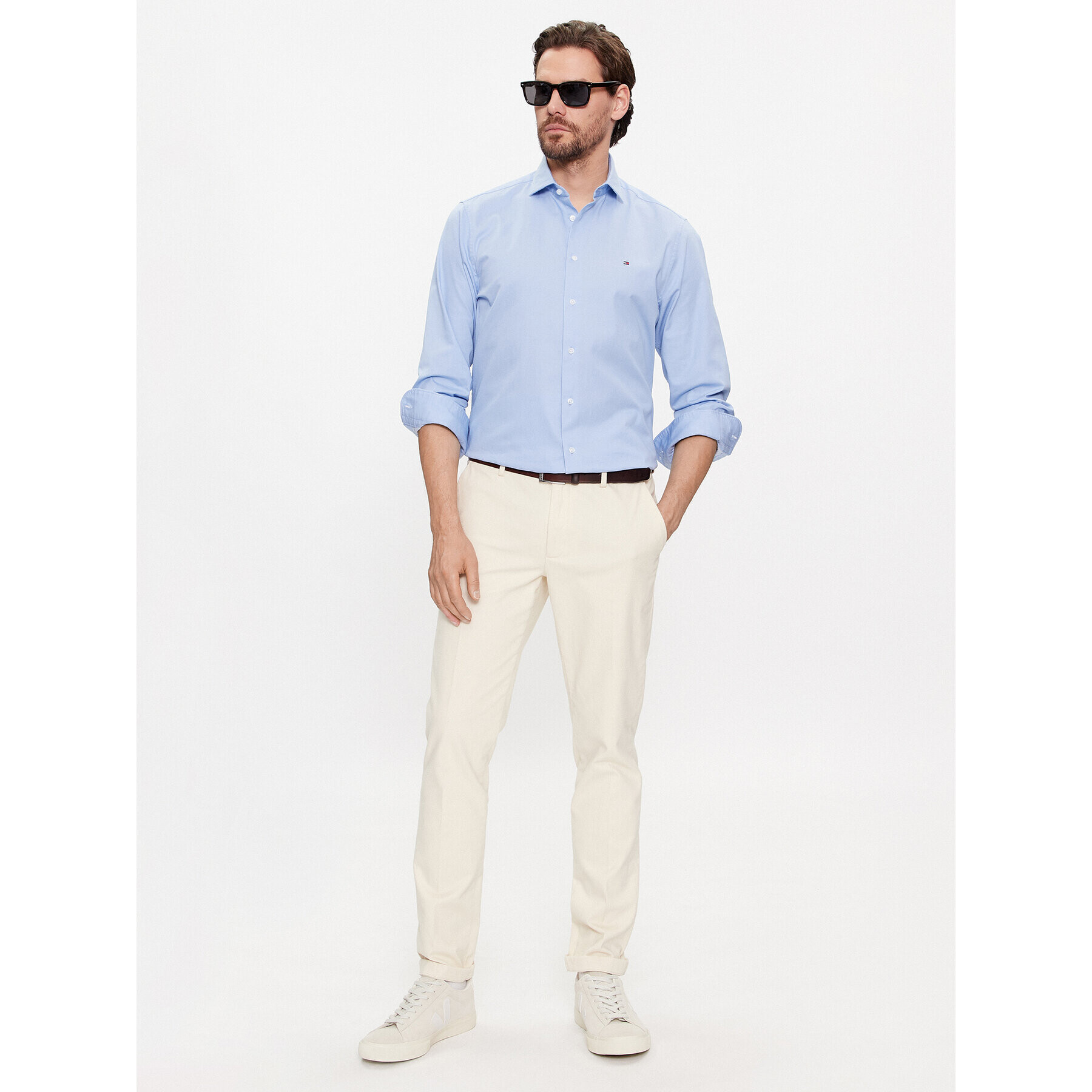 Tommy Hilfiger Риза MW0MW31856 Син Slim Fit - Pepit.bg