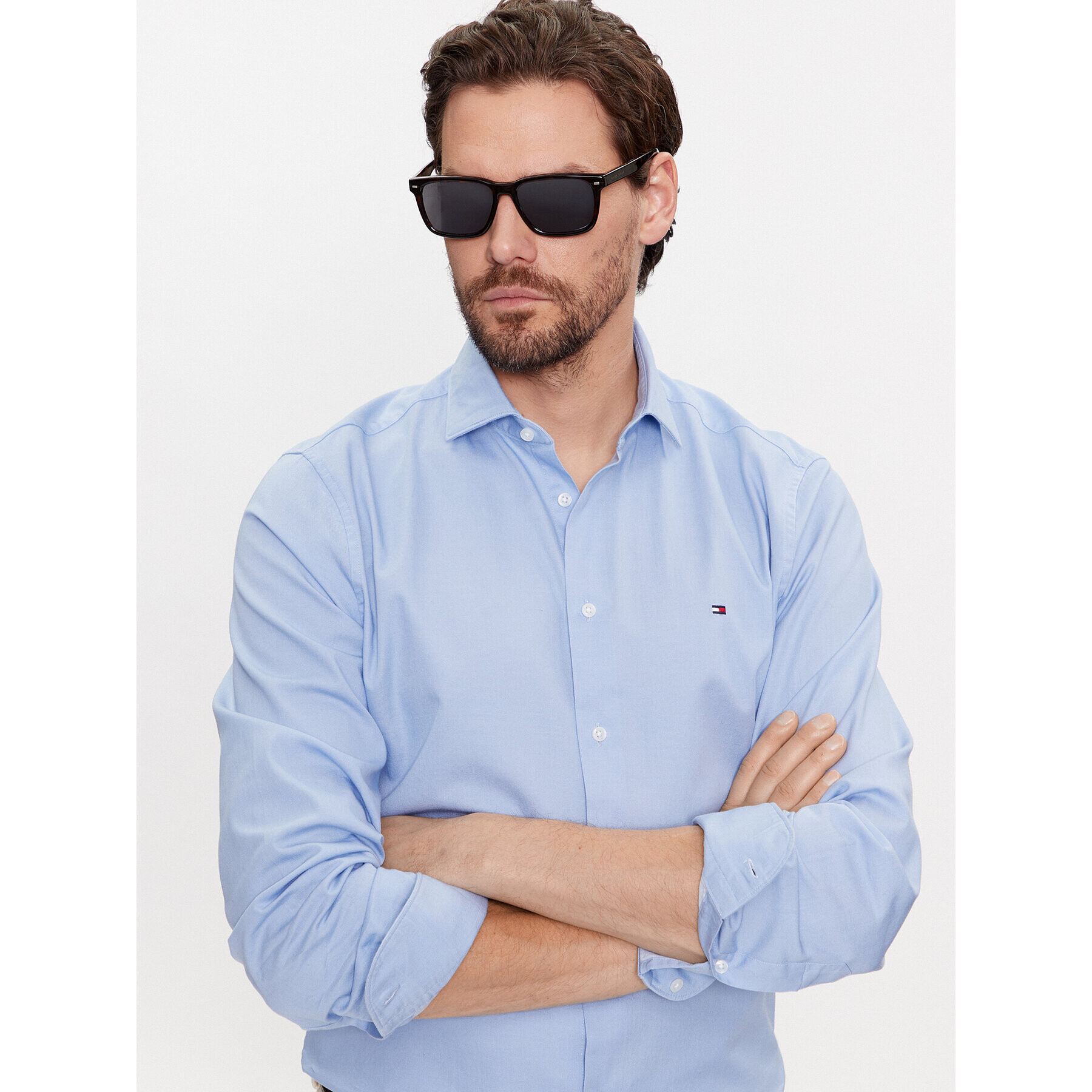 Tommy Hilfiger Риза MW0MW31856 Син Slim Fit - Pepit.bg