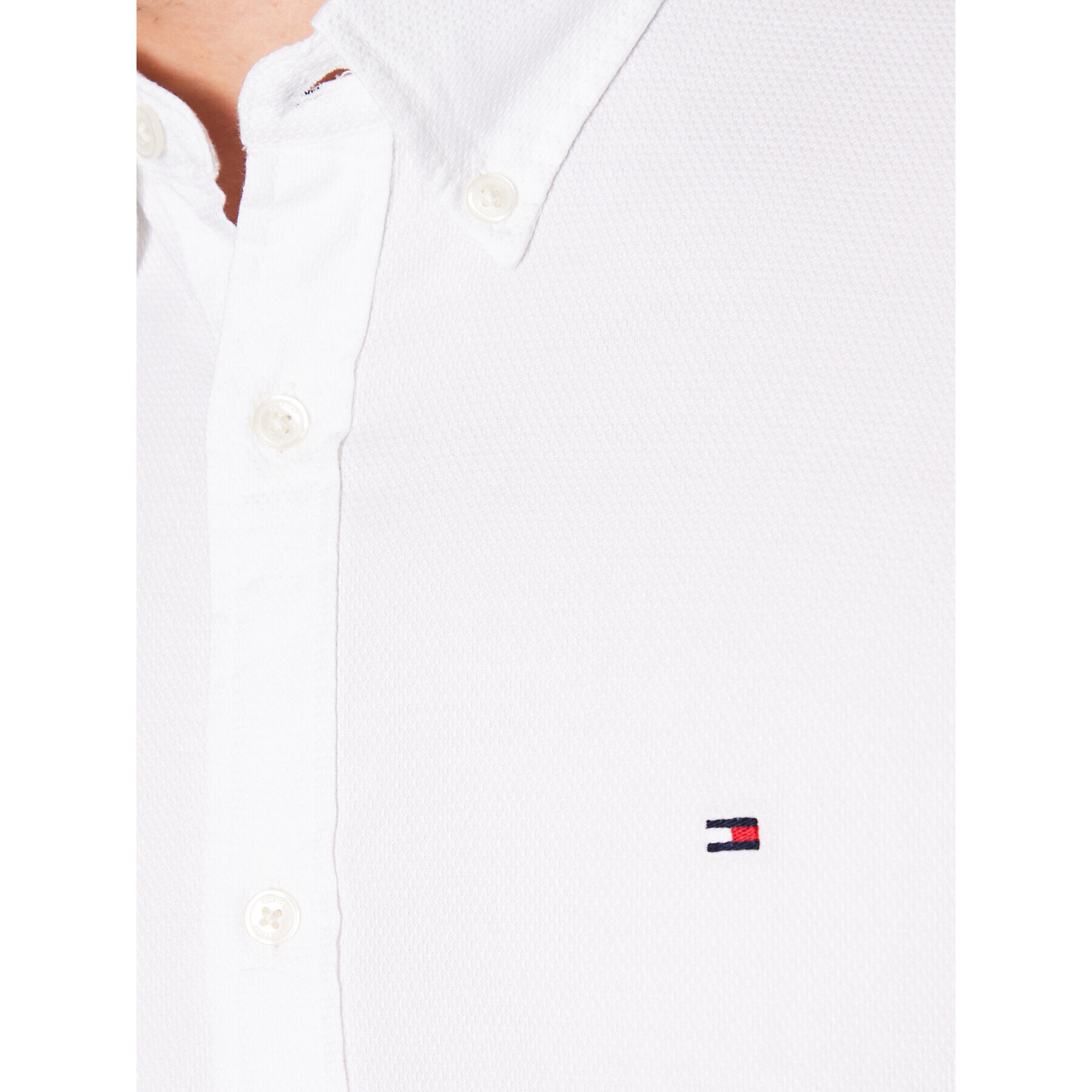 Tommy Hilfiger Риза Natural MW0MW30687 Бял Slim Fit - Pepit.bg