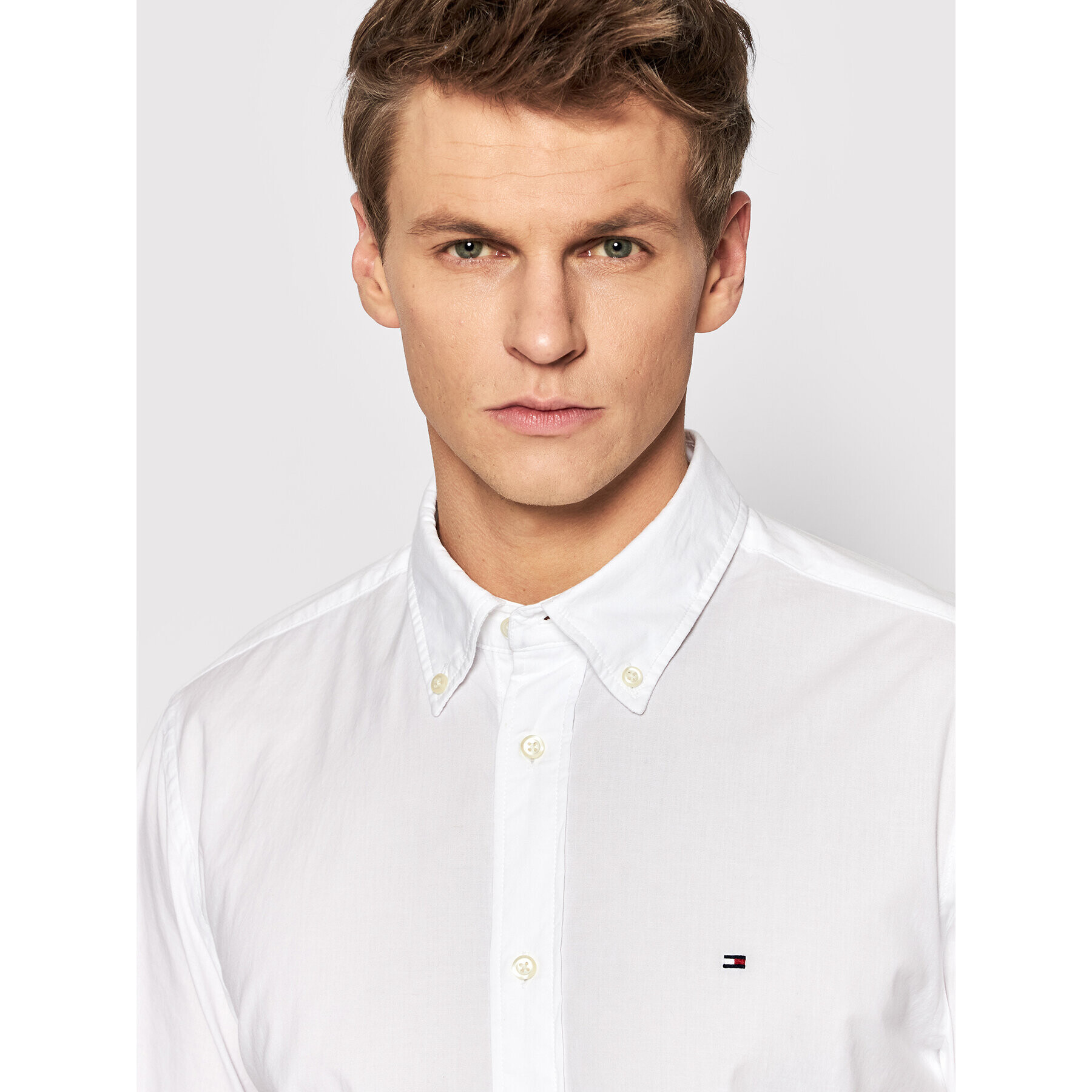 Tommy Hilfiger Риза Natural Soft Poplin MW0MW25105 Бял Regular Fit - Pepit.bg