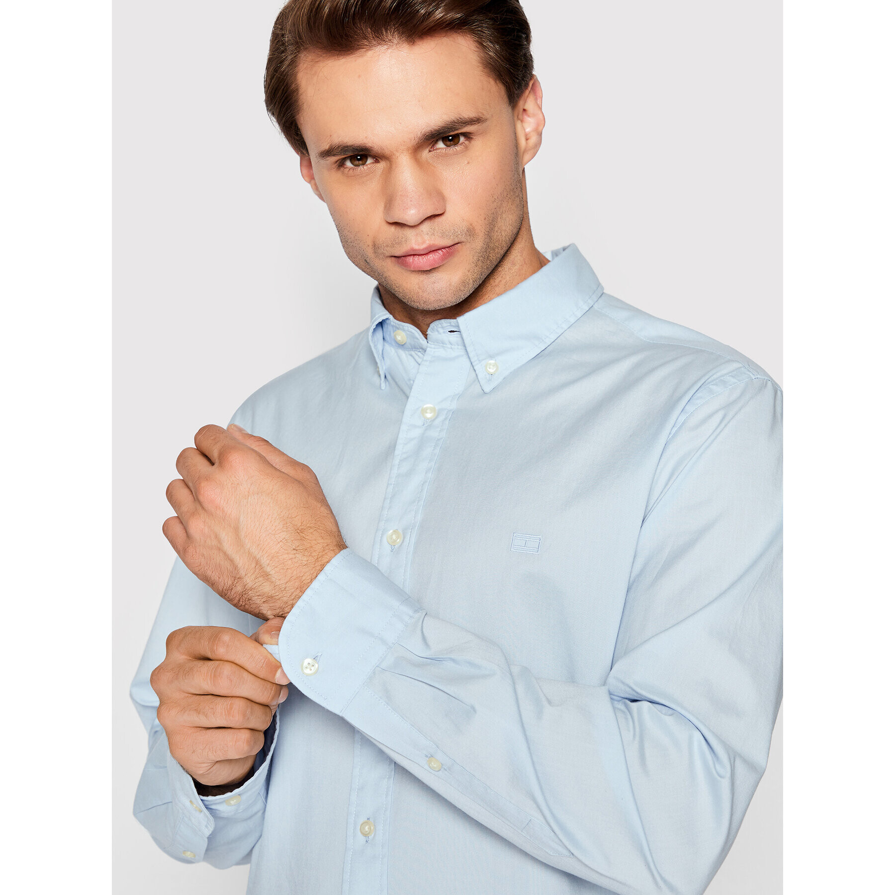 Tommy Hilfiger Риза Natural Soft Poplin MW0MW26394 Син Regular Fit - Pepit.bg