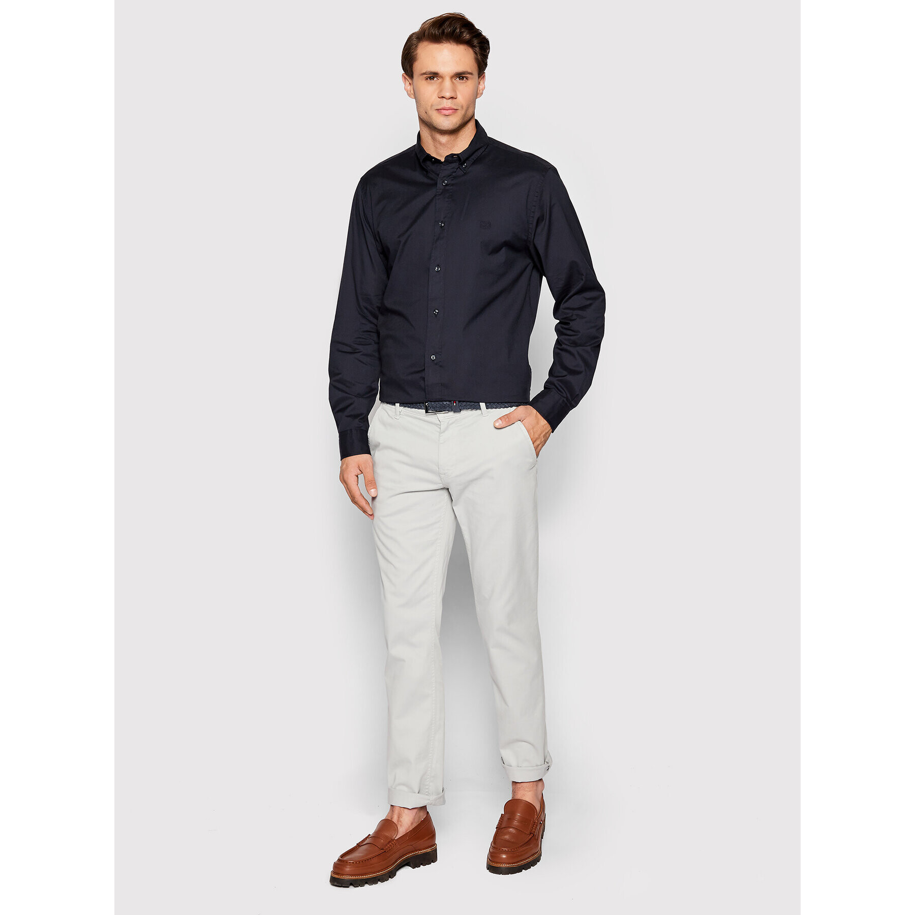 Tommy Hilfiger Риза Natural Soft Poplin MW0MW26394 Тъмносин Regular Fit - Pepit.bg