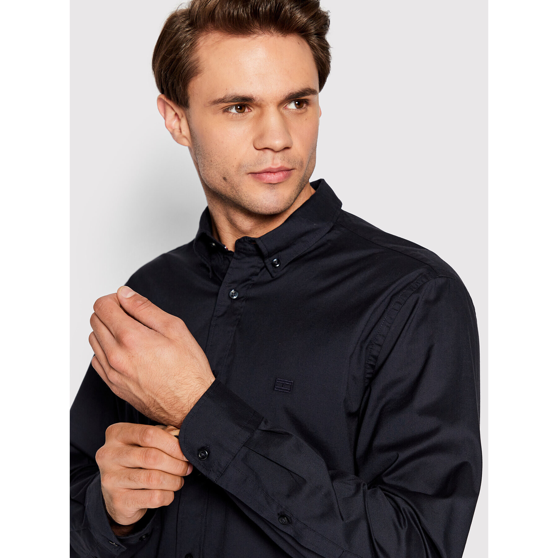 Tommy Hilfiger Риза Natural Soft Poplin MW0MW26394 Тъмносин Regular Fit - Pepit.bg