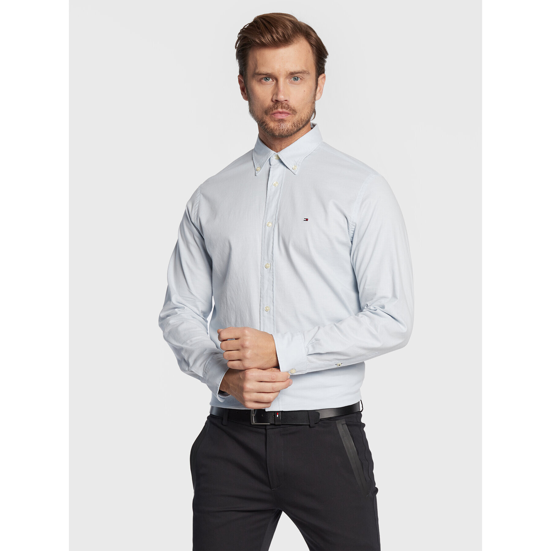 Tommy Hilfiger Риза Oxford MW0MW25037 Син Regular Fit - Pepit.bg