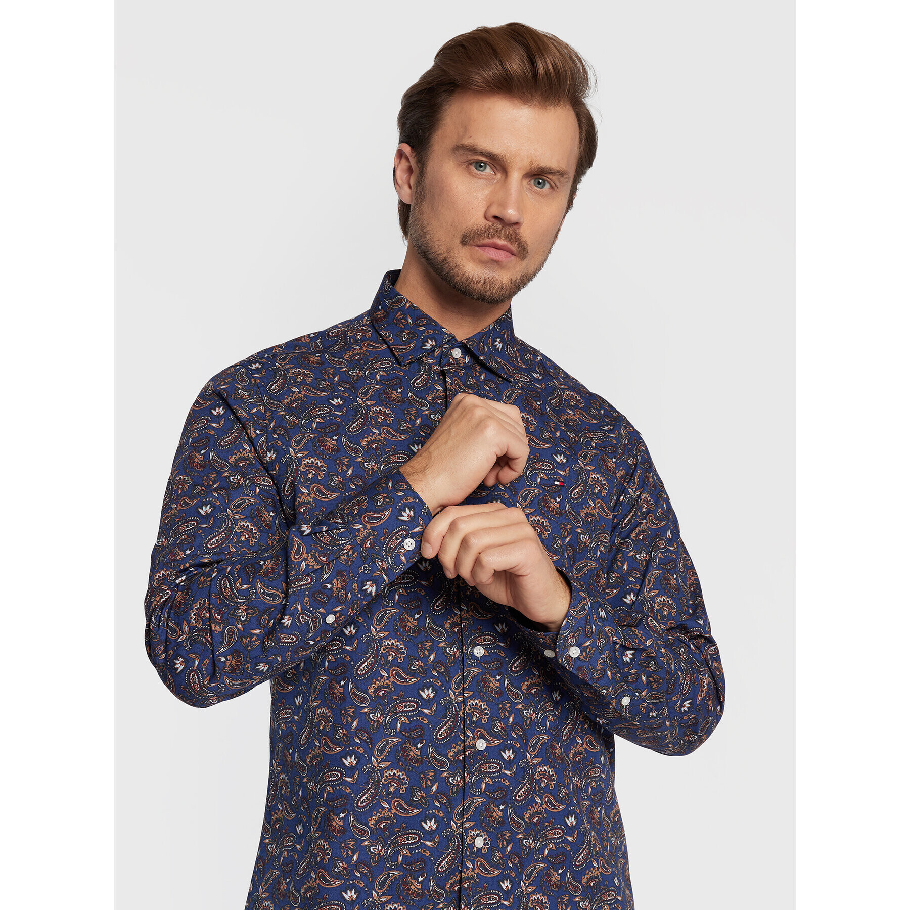 Tommy Hilfiger Риза Paisley Print MW0MW28498 Тъмносин Regular Fit - Pepit.bg