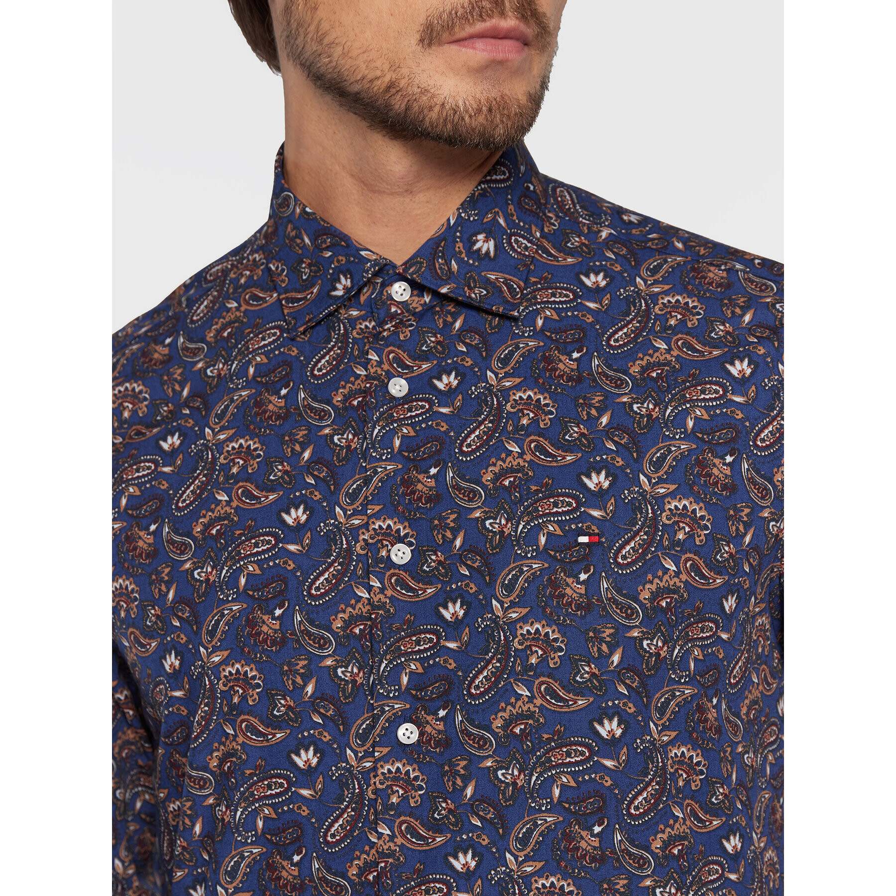 Tommy Hilfiger Риза Paisley Print MW0MW28498 Тъмносин Regular Fit - Pepit.bg