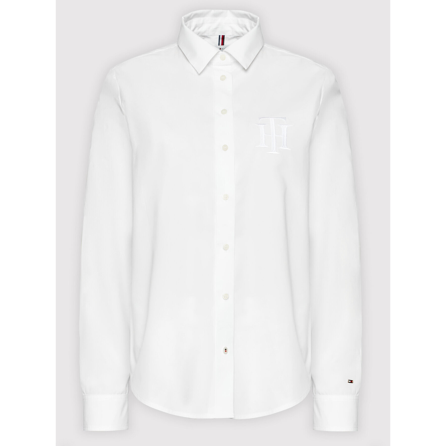 Tommy Hilfiger Риза Pop Emb WW0WW32369 Бял Relaxed Fit - Pepit.bg
