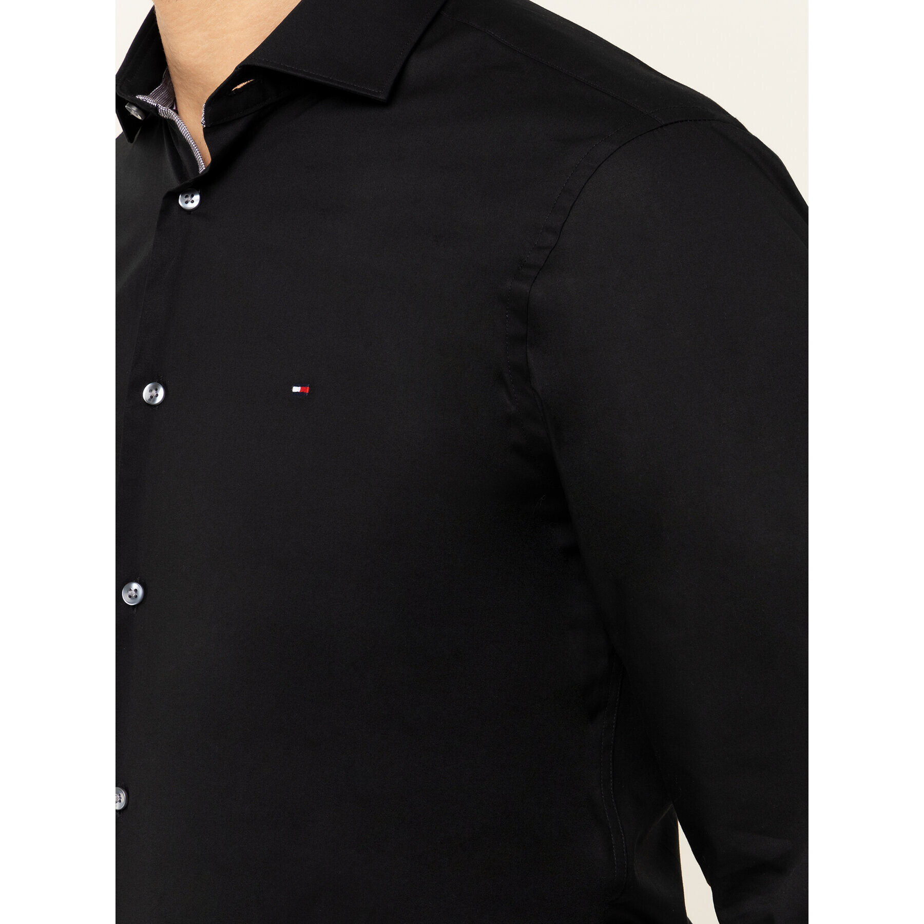 Tommy Hilfiger Риза Poplin Classic TT0TT06391 Черен Slim Fit - Pepit.bg