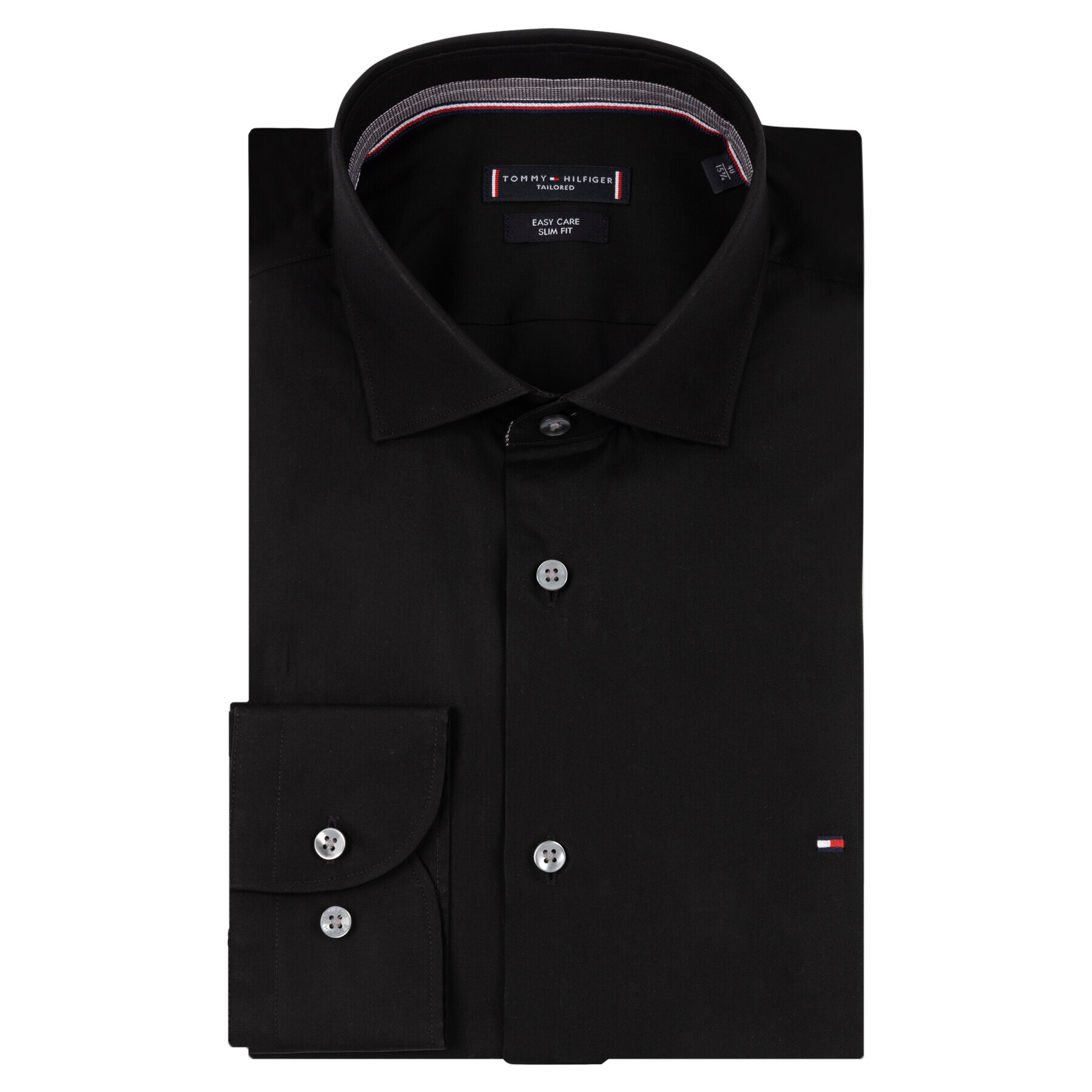 Tommy Hilfiger Риза Poplin Classic TT0TT06391 Черен Slim Fit - Pepit.bg