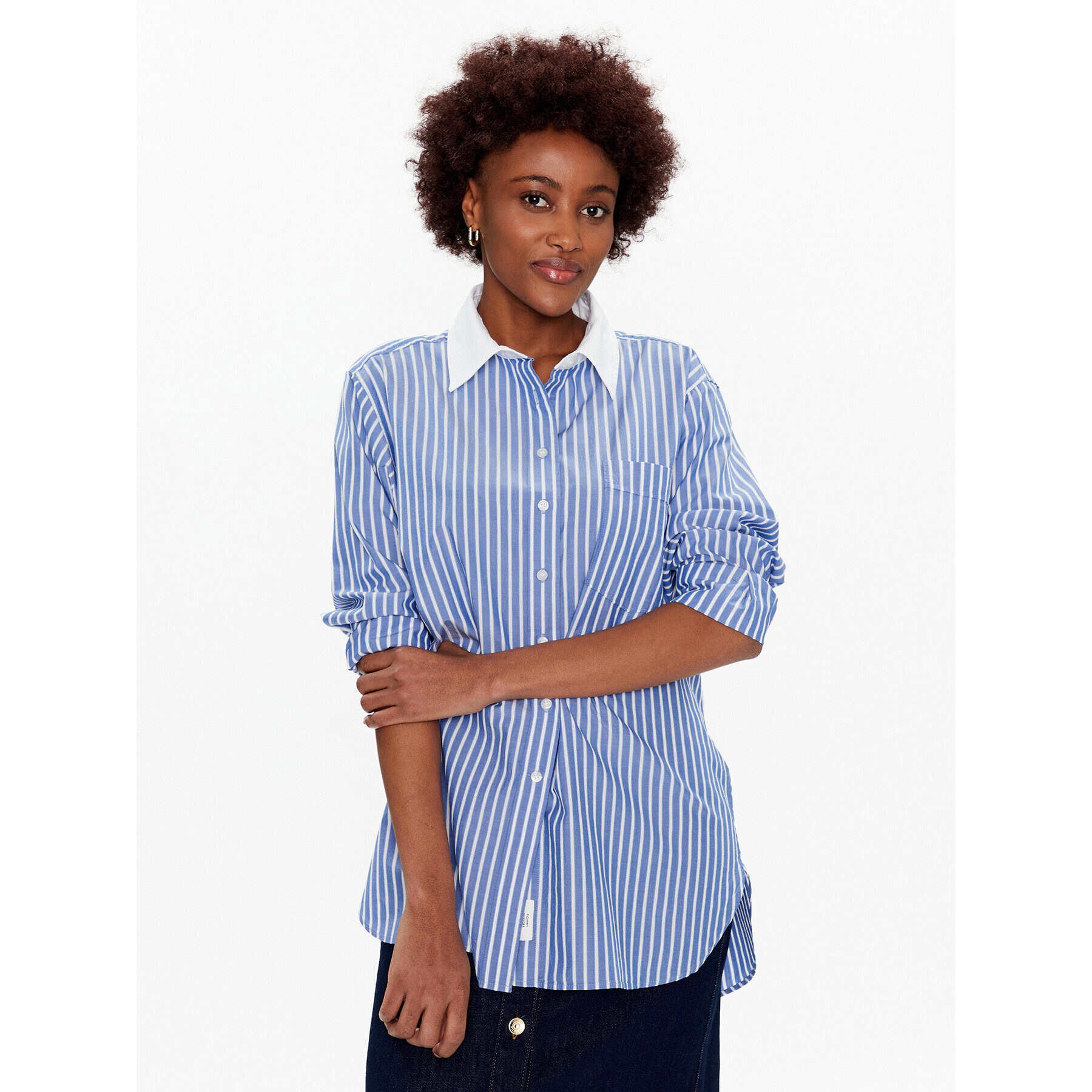 Tommy Hilfiger Риза Prep Stp WW0WW37142 Син Oversize - Pepit.bg