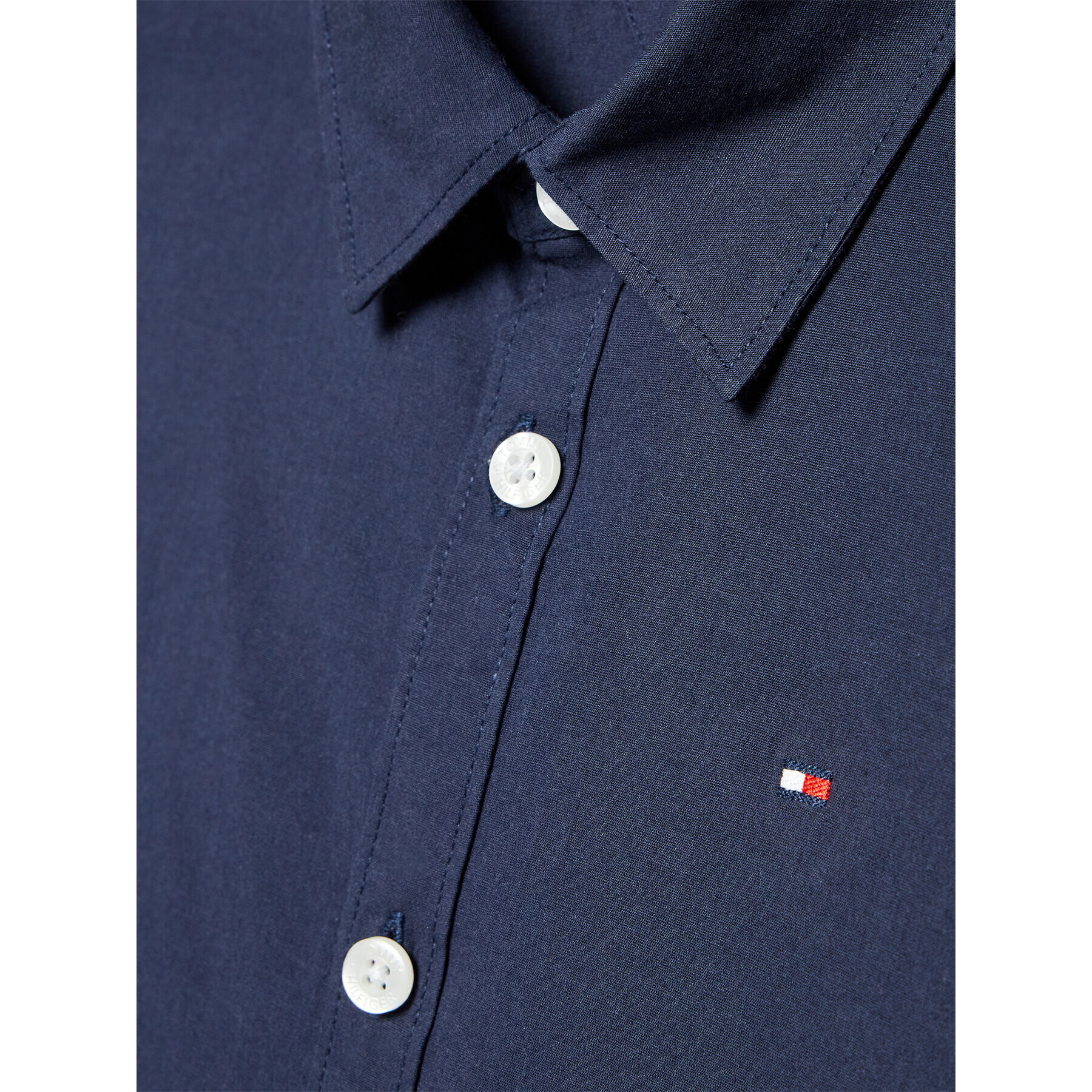 Tommy Hilfiger Риза Solid Poplin KB0KB06965 Тъмносин Regular Fit - Pepit.bg