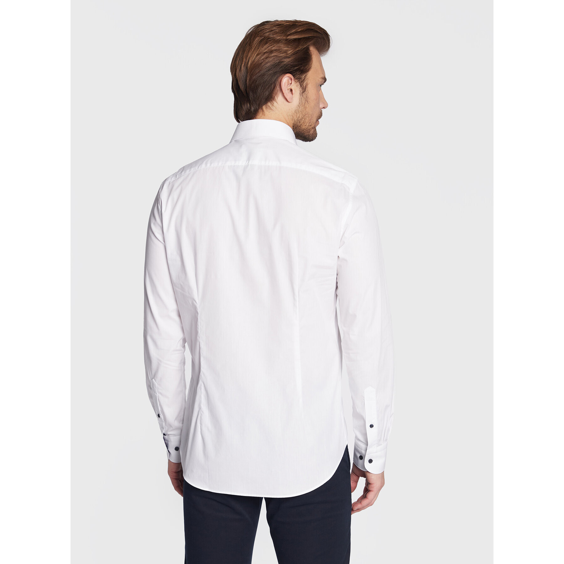 Tommy Hilfiger Риза Solid Poplin MW0MW28395 Бял Slim Fit - Pepit.bg