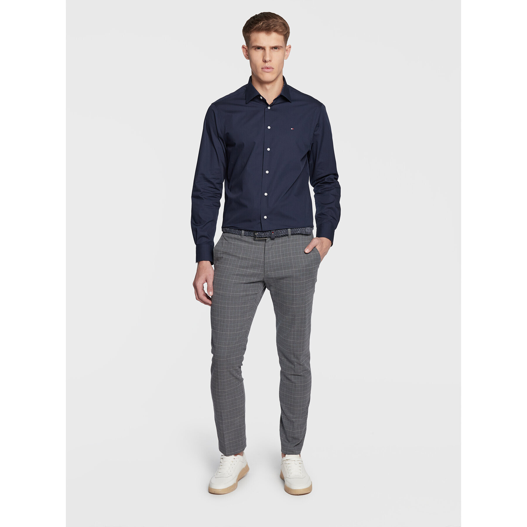 Tommy Hilfiger Риза Solid Poplin MW0MW28495 Тъмносин Regular Fit - Pepit.bg