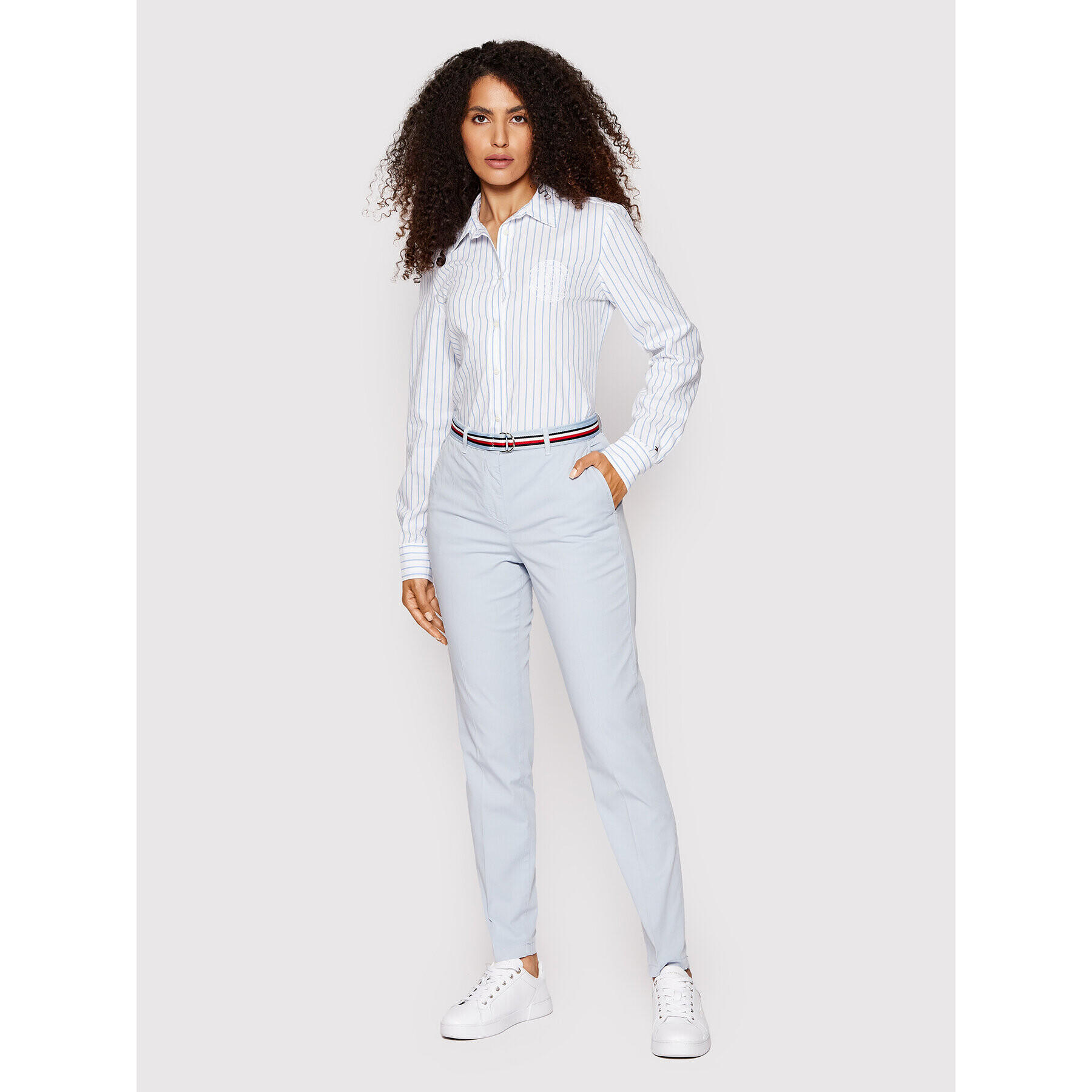 Tommy Hilfiger Риза Stripe Oxford WW0WW35277 Бял Regular Fit - Pepit.bg