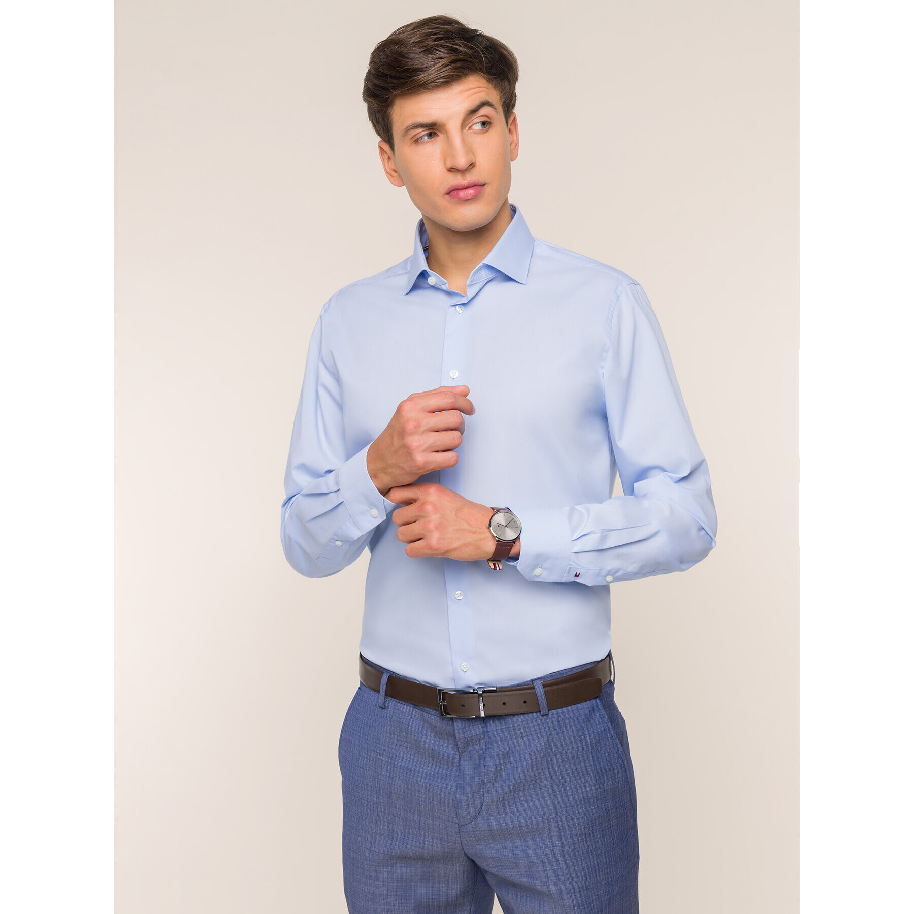 Tommy Hilfiger Риза TT0TT01936 Син Slim Fit - Pepit.bg