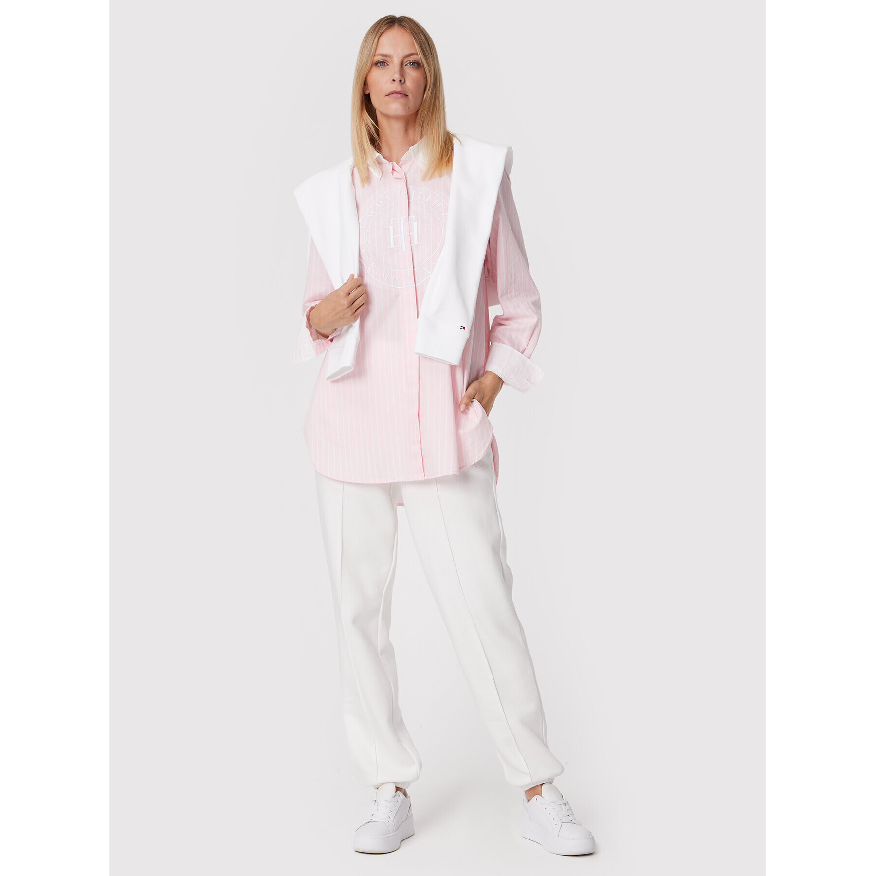 Tommy Hilfiger Риза WW0WW34119 Розов Oversize - Pepit.bg