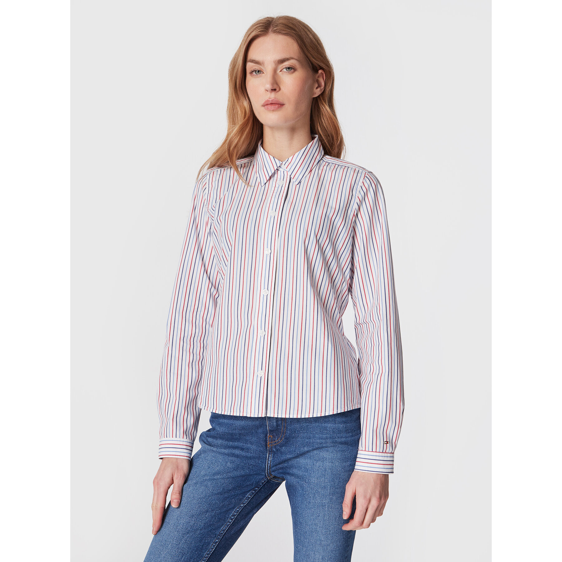 Tommy Hilfiger Риза WW0WW37132 Бял Regular Fit - Pepit.bg