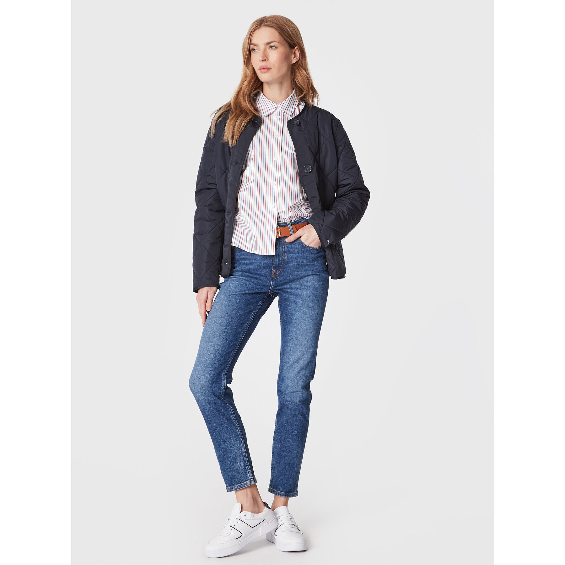Tommy Hilfiger Риза WW0WW37132 Бял Regular Fit - Pepit.bg