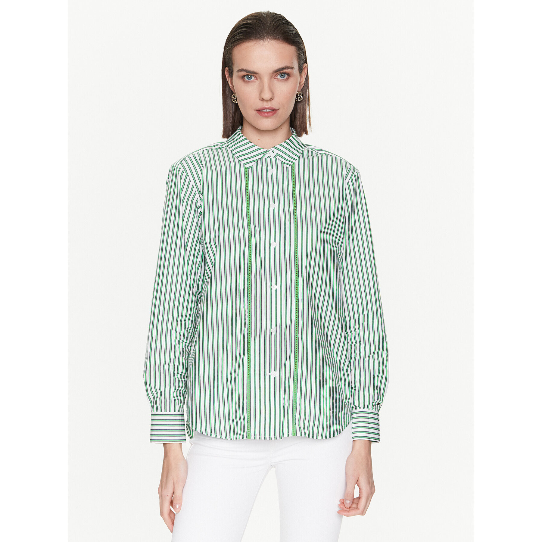 Tommy Hilfiger Риза WW0WW37996 Зелен Relaxed Fit - Pepit.bg