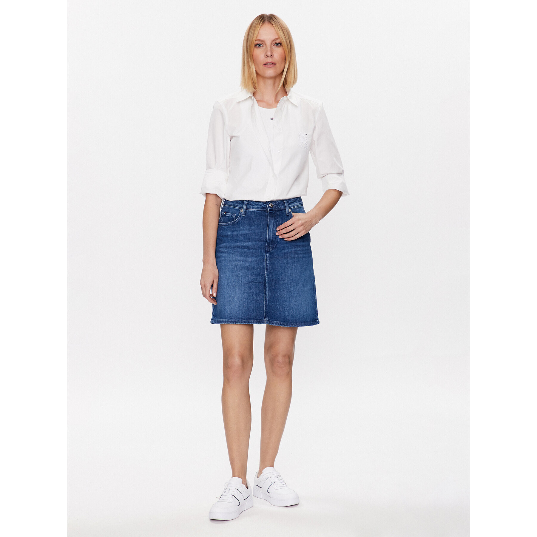 Tommy Hilfiger Риза WW0WW38615 Бял Regular Fit - Pepit.bg