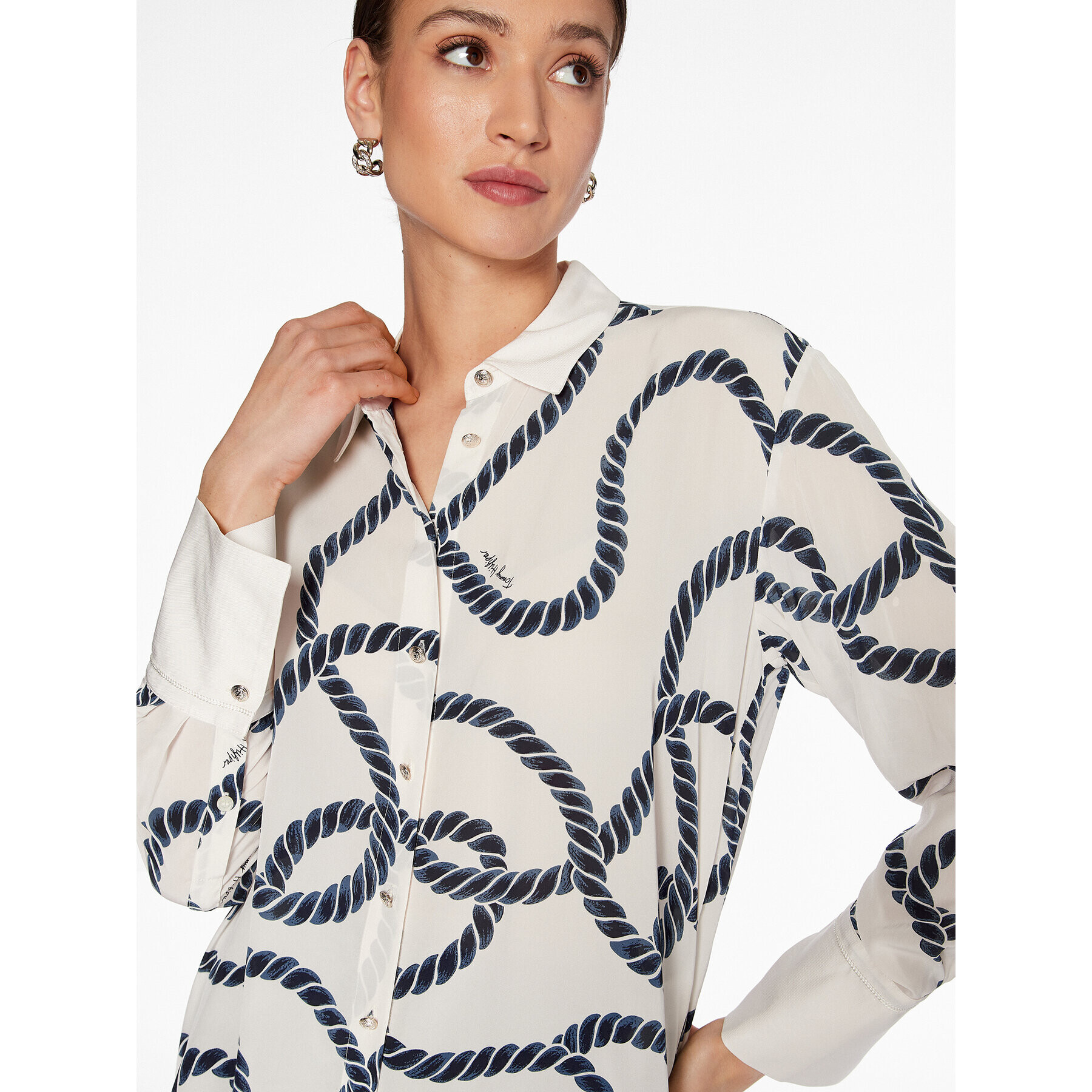 Tommy Hilfiger Риза WW0WW39337 Бял Relaxed Fit - Pepit.bg