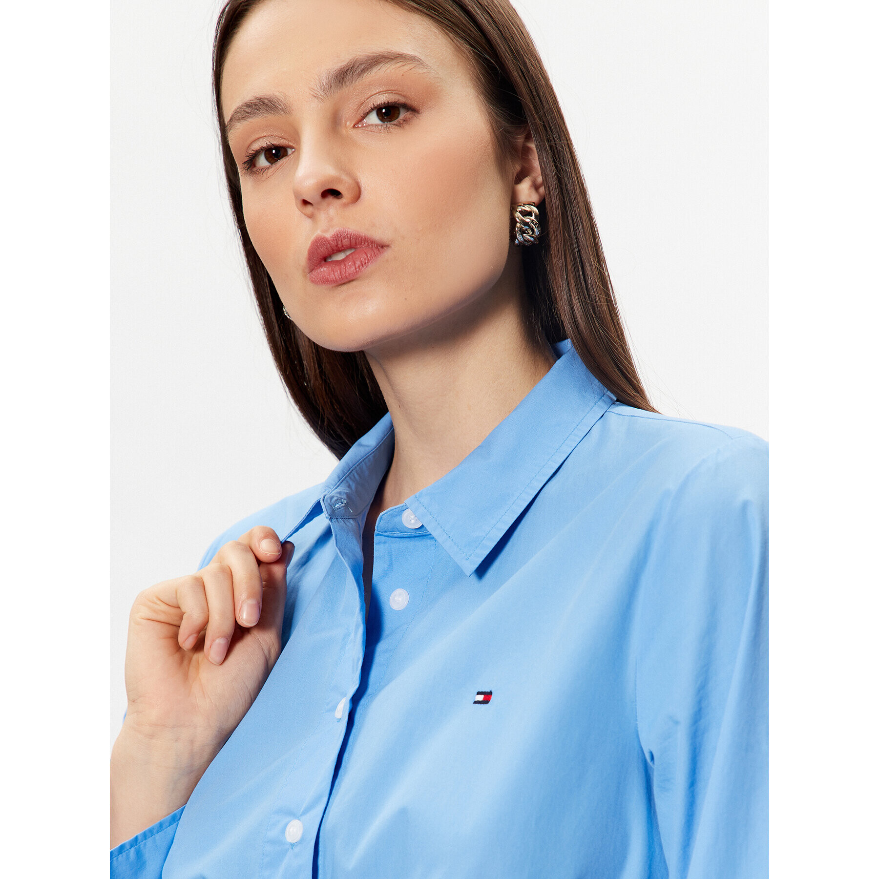 Tommy Hilfiger Рокля тип риза 1985 WW0WW39196 Син Regular Fit - Pepit.bg