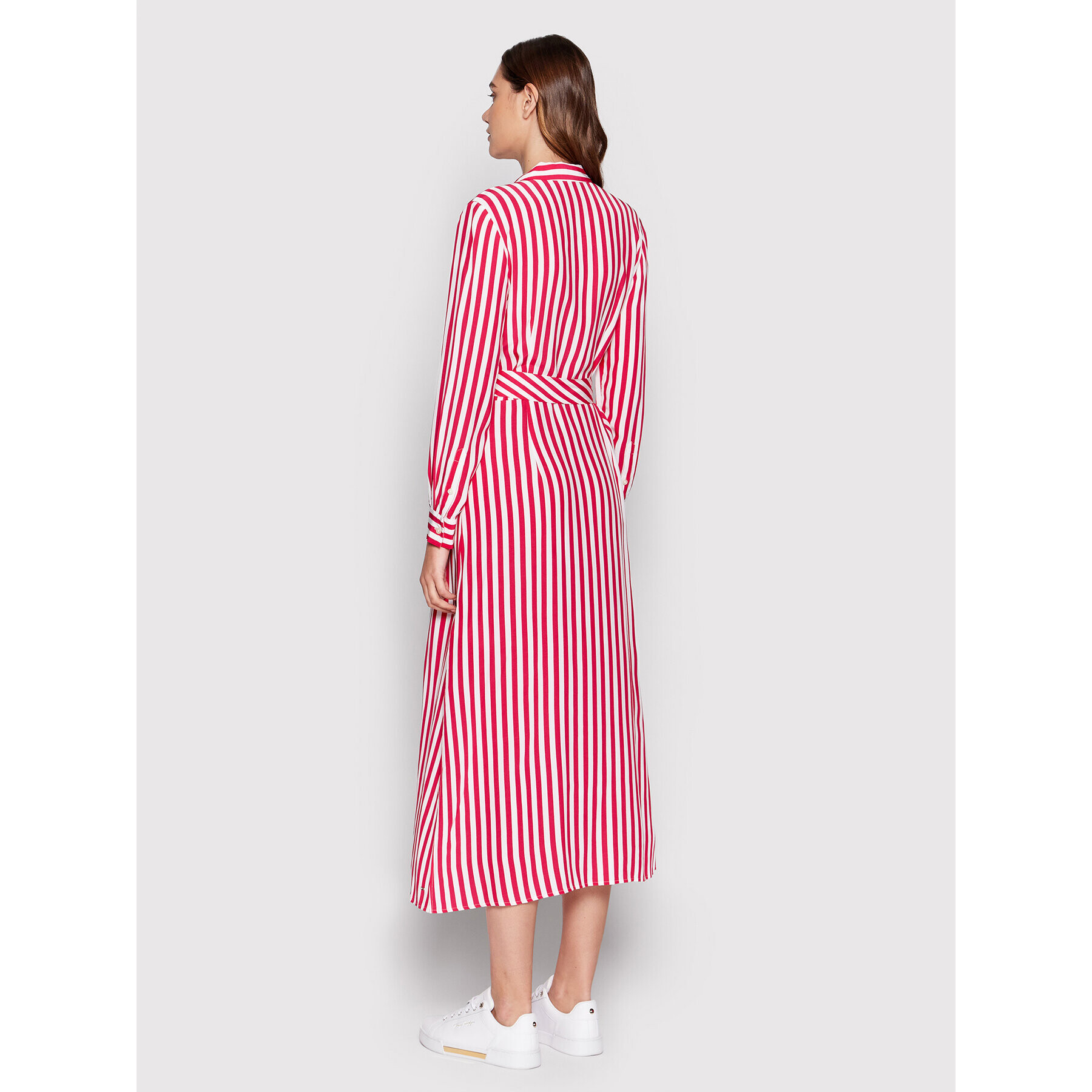 Tommy Hilfiger Рокля тип риза Stripe Viscose WW0WW35344 Розов Regular Fit - Pepit.bg