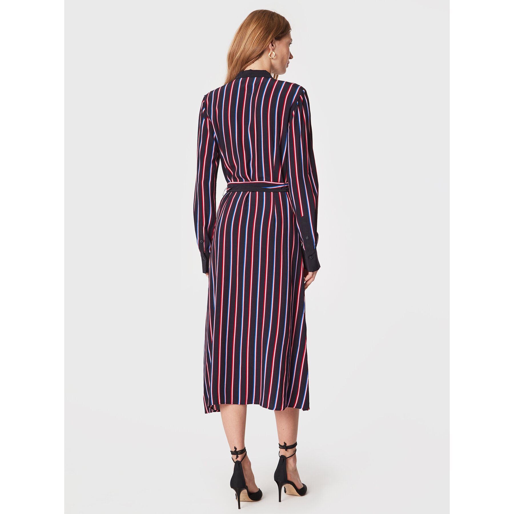 Tommy Hilfiger Рокля тип риза Vis Stripe WW0WW37114 Тъмносин Regular Fit - Pepit.bg