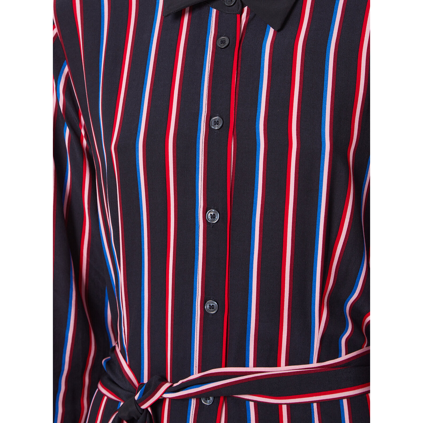 Tommy Hilfiger Рокля тип риза Vis Stripe WW0WW37114 Тъмносин Regular Fit - Pepit.bg