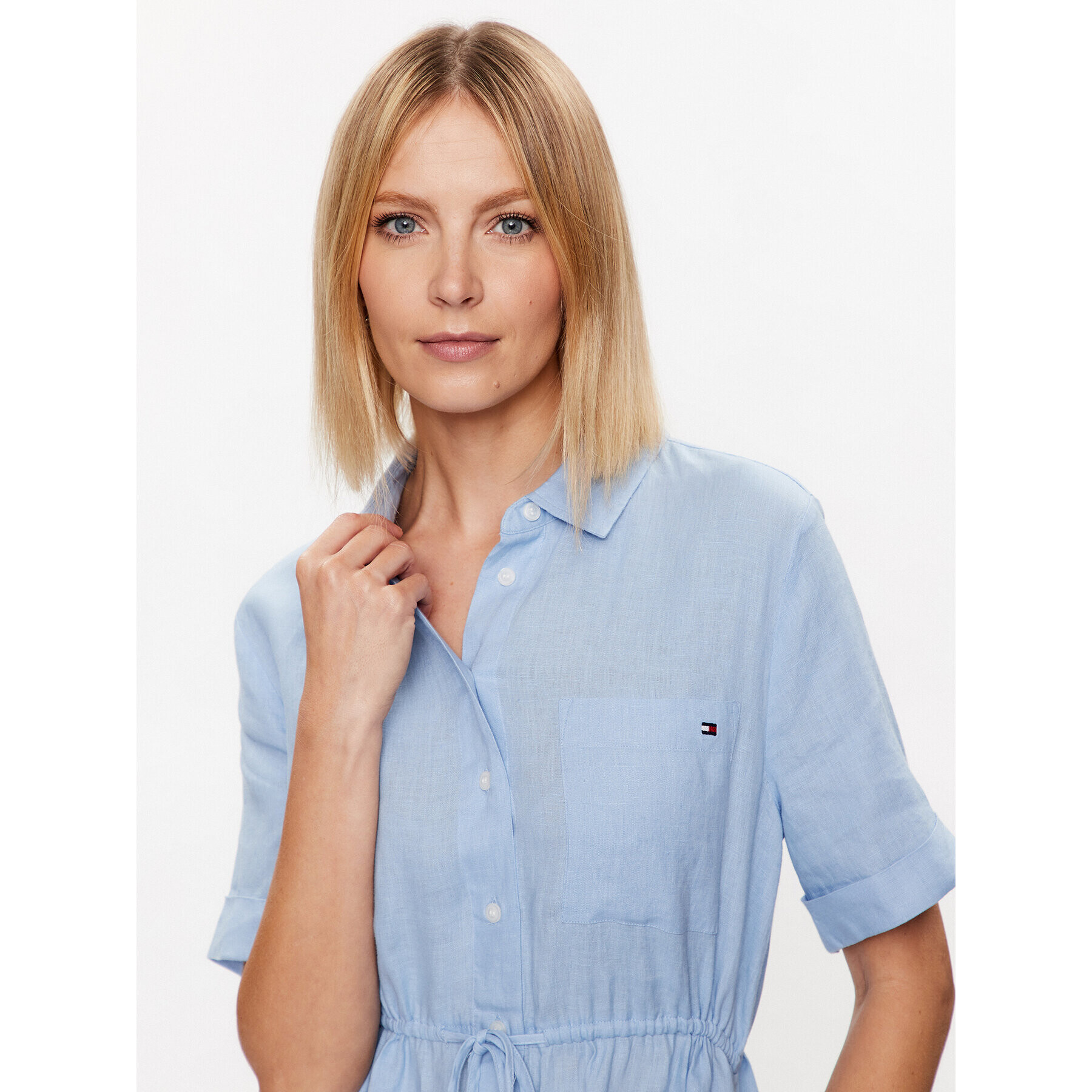 Tommy Hilfiger Рокля тип риза WW0WW38422 Син Regular Fit - Pepit.bg