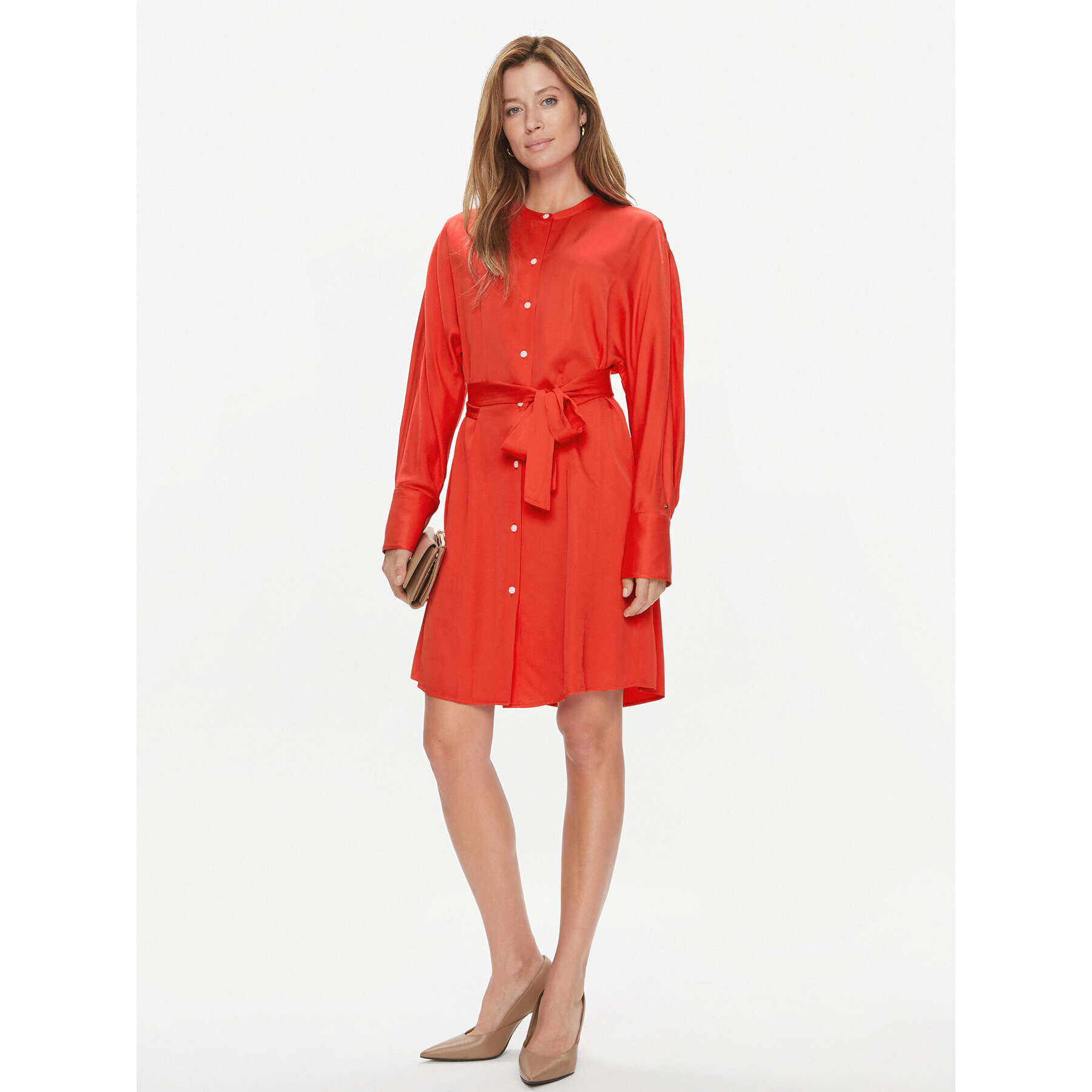 Tommy Hilfiger Рокля тип риза WW0WW40245 Червен Regular Fit - Pepit.bg