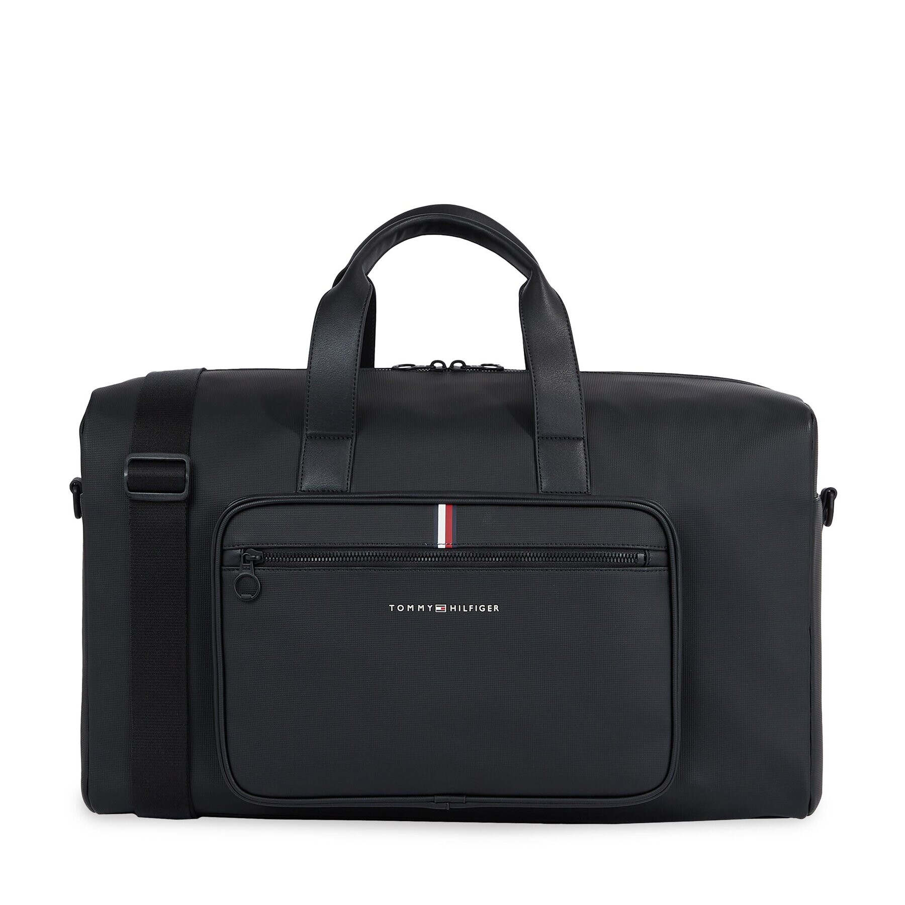 Tommy Hilfiger Сак Th Essential Pique Duffle AM0AM11539 Черен - Pepit.bg