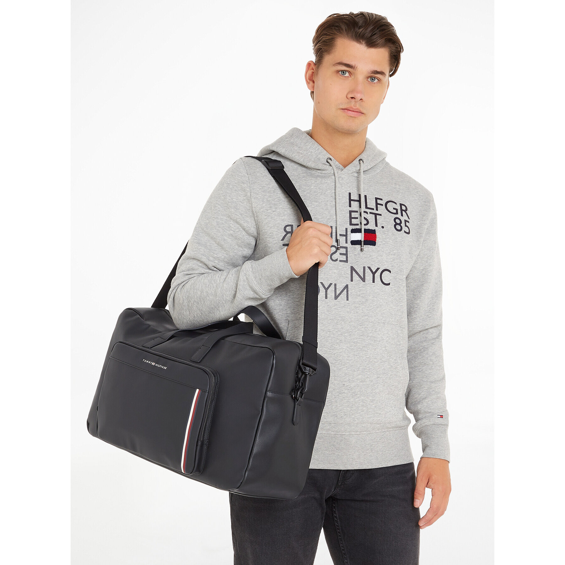 Tommy Hilfiger Сак Th Pique Pu Duffle AM0AM11309 Черен - Pepit.bg