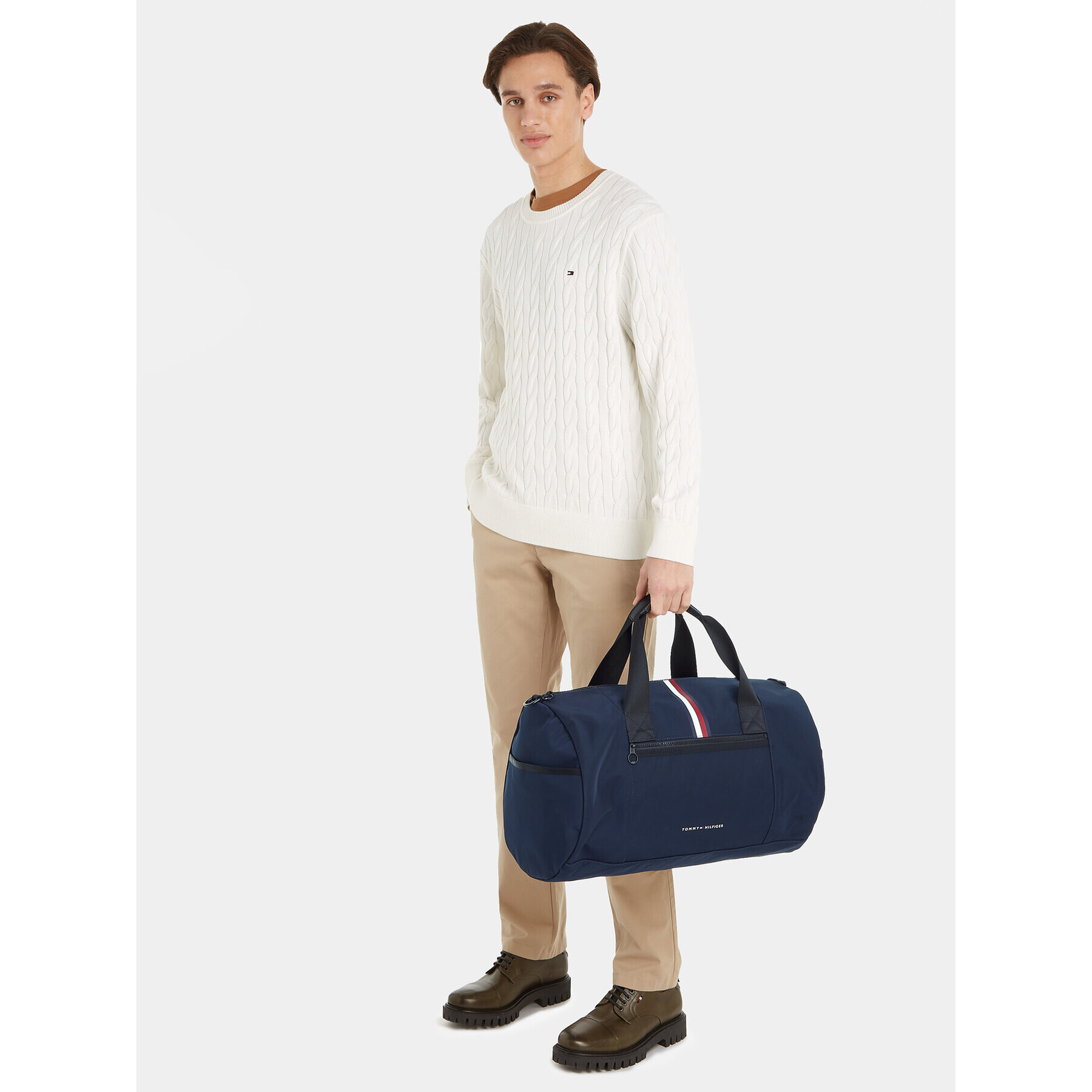 Tommy Hilfiger Сак Th Skyline Stripe Duffle AM0AM12089 Тъмносин - Pepit.bg