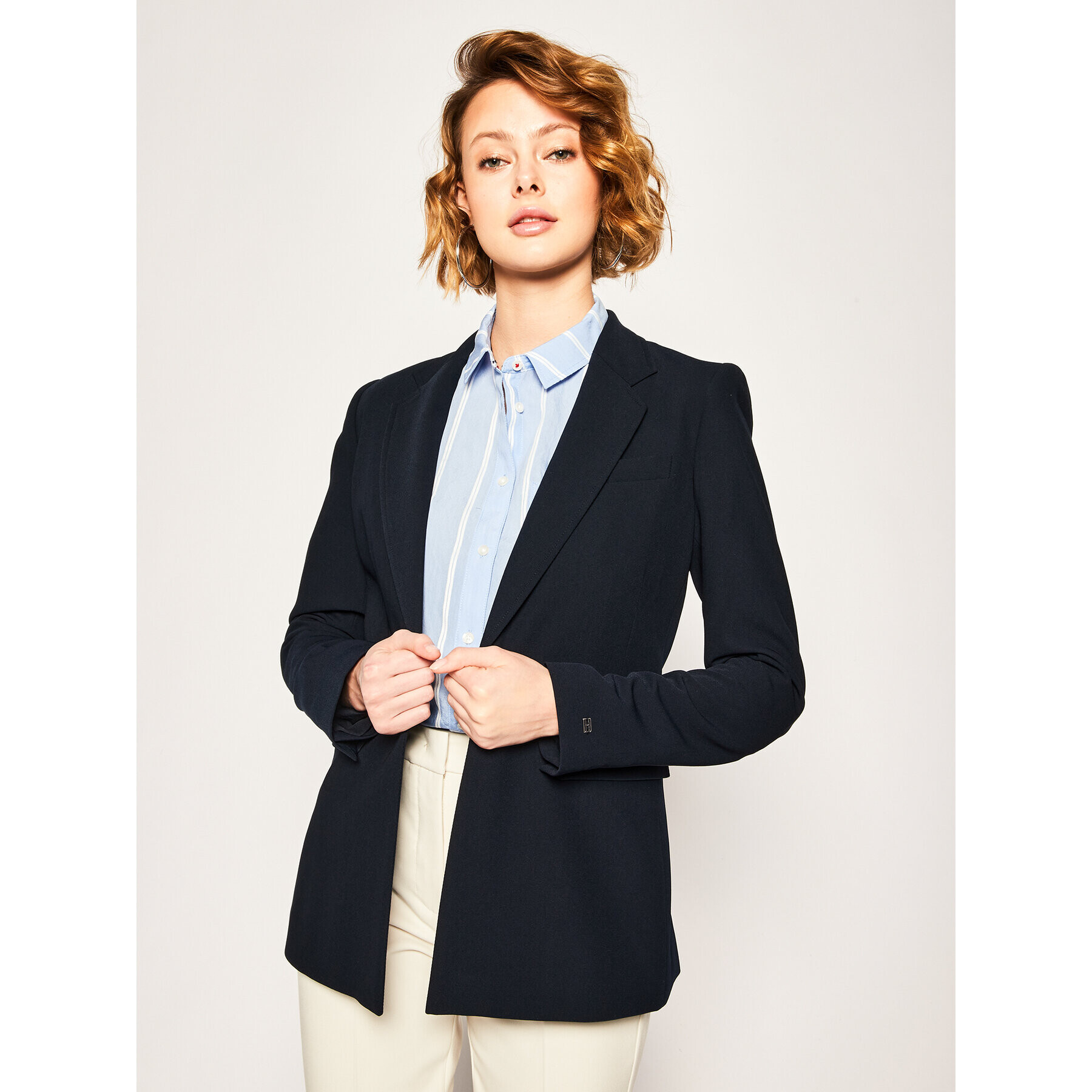 Tommy Hilfiger Сако Essential Poly WW0WW27294 Тъмносин Regular Fit - Pepit.bg